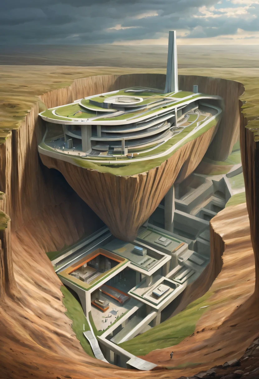 Sectional view of the Underground Science Institute，underground structure