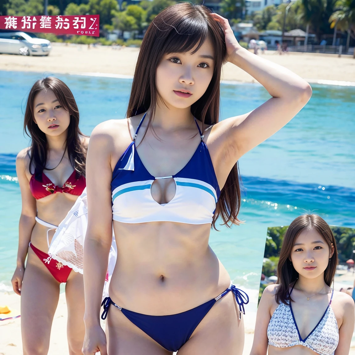 nezha,Moxin,1.4,、small breasts same、micro bikini、 bikini、very long hair