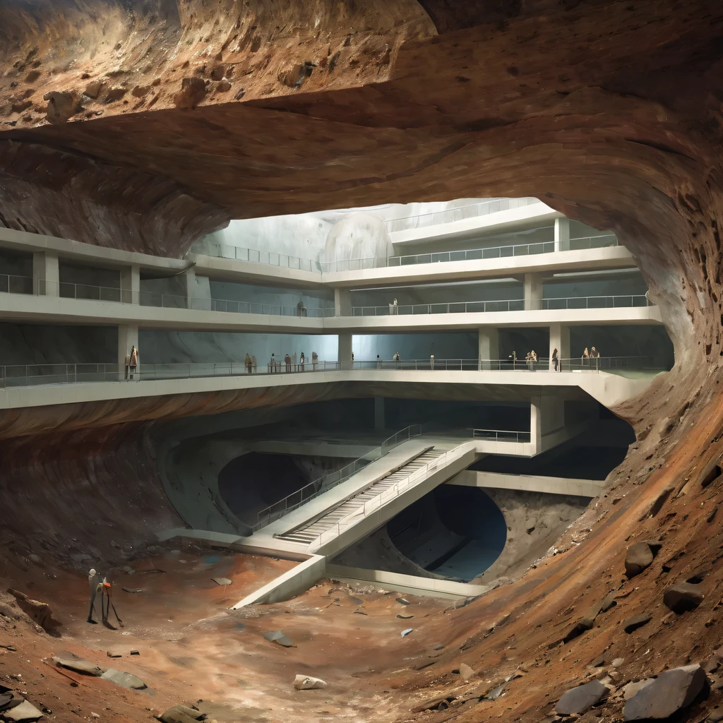 Sectional view of the Underground Science Institute,underground structure