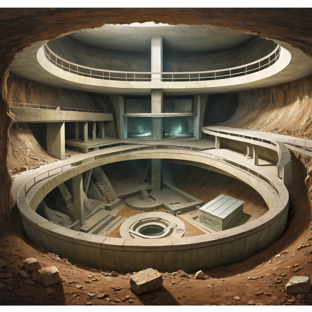 Sectional view of the Underground Science Institute，underground structure