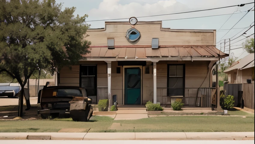 Establish a small Texas town with John working as a mechanic, portraying his modest life.