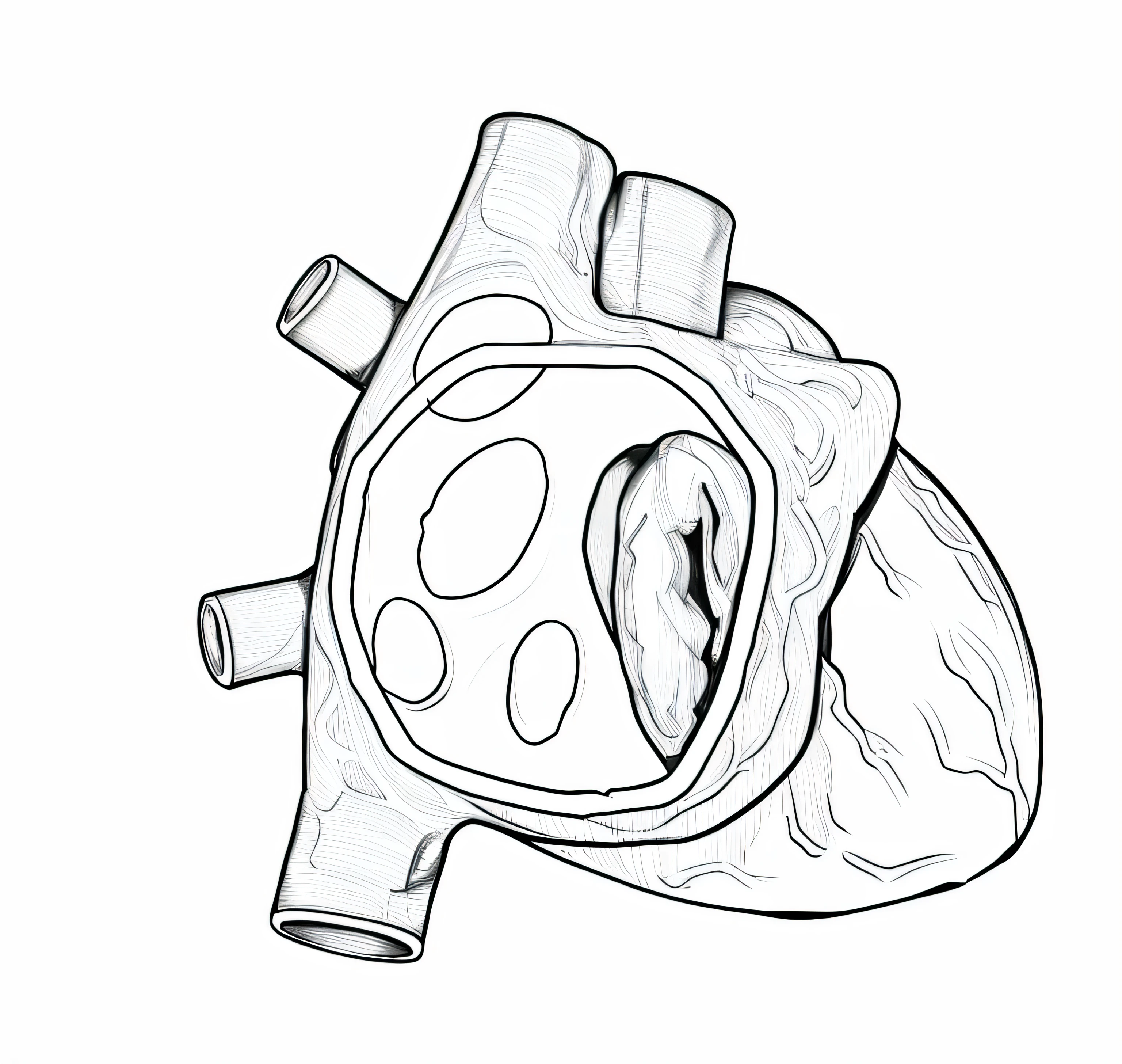 Heart, line drawing, Ultra HD, 4K