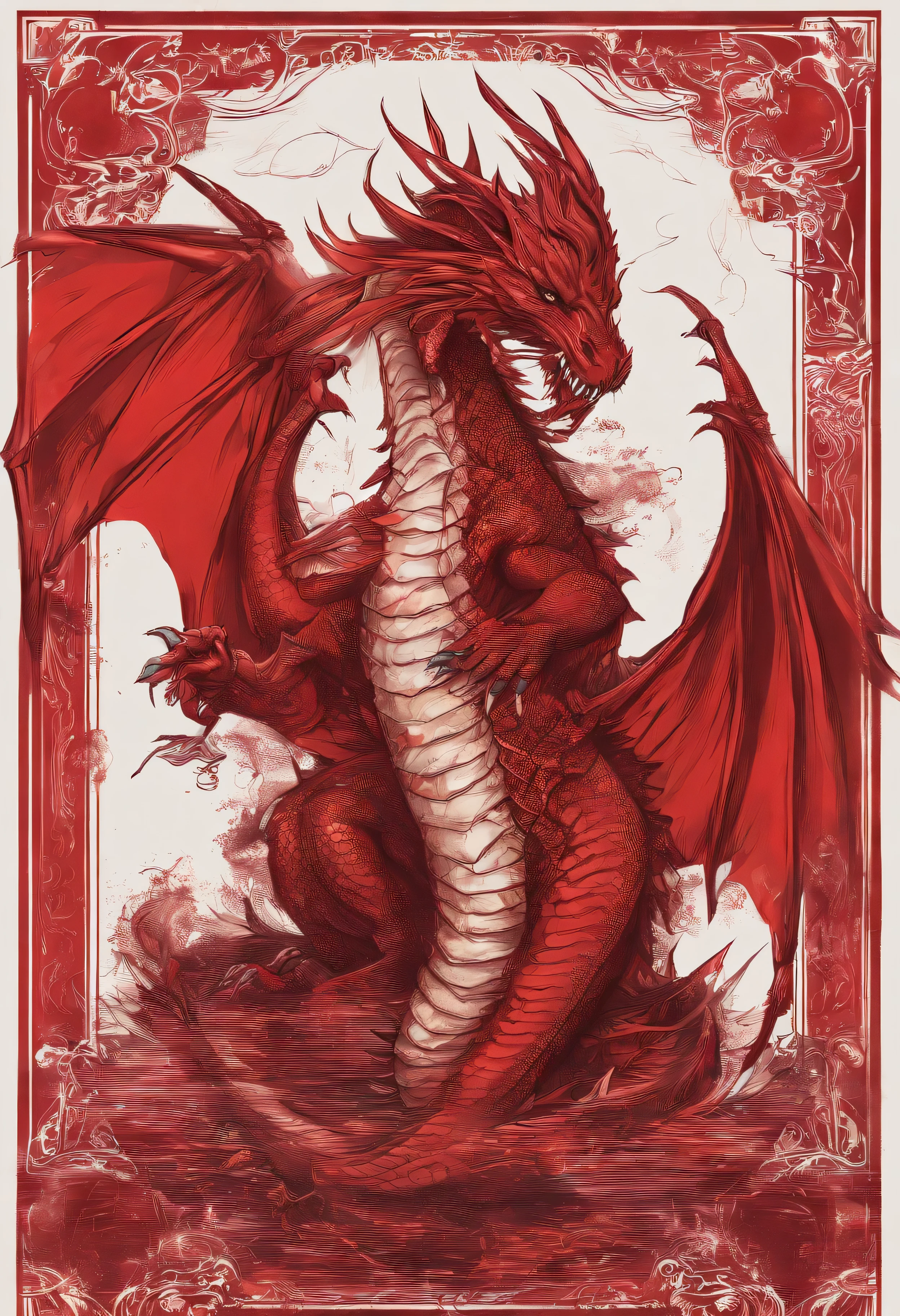 red dragon theme playing card board