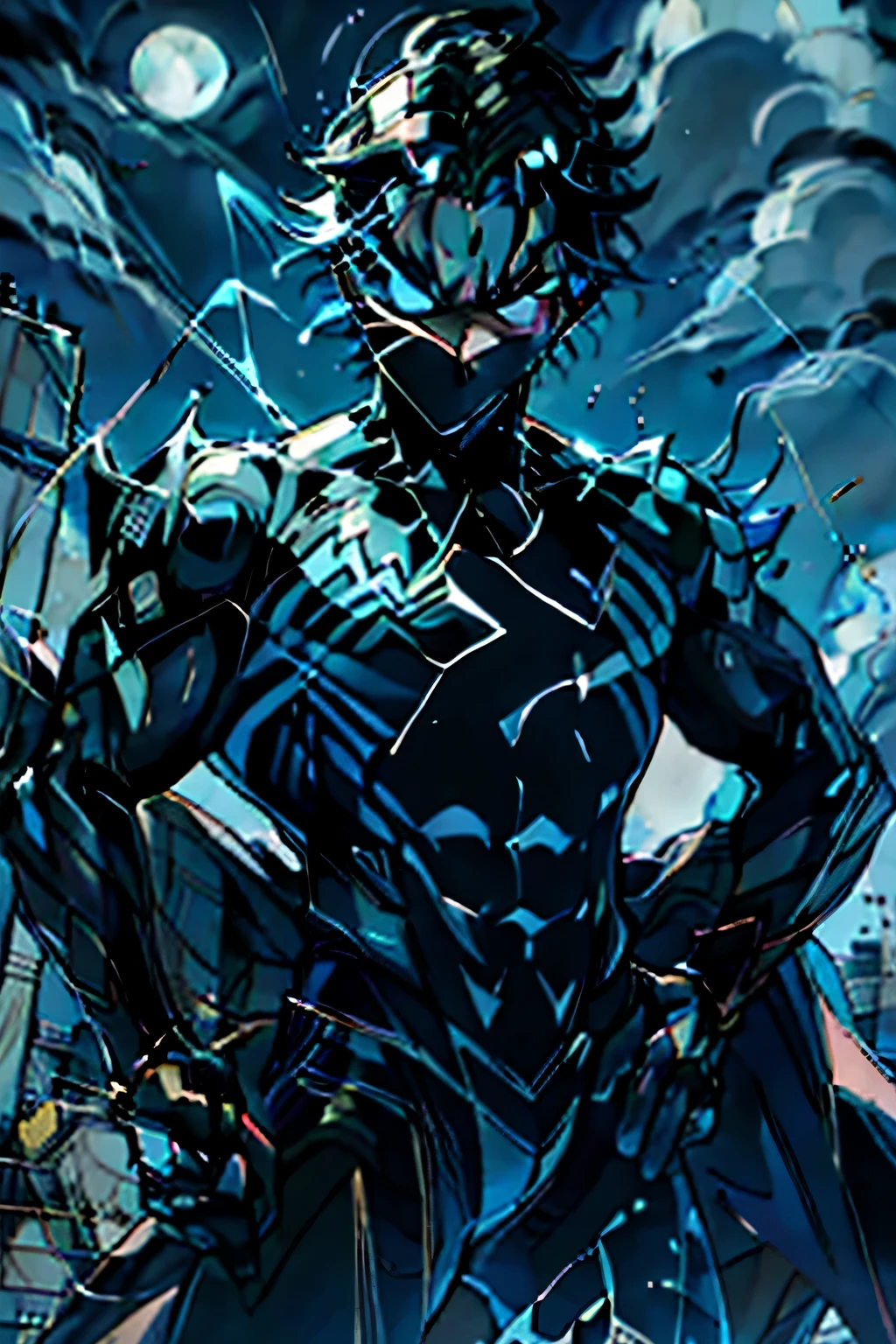 《the original god》Arataki Kazuto , male people， chest muscle， Sexy , Venom symbiote for your body, Black mucus of the body , into venom, venomize，Black bodysuit，（Cloak），Red cape，Abs，（Adult male）（（Venom possession，venom symbiote）），over-Tortoise Man，Battle damage，((Masterpiece)), ((Best quality)), Ultra detailed,((illustration)), Dynamic Angle, Detailed light, (Delicate eyes), Floating, 1boy, Male focus, Head, Clothing, Yellow eyes, necklace, tattoo, (Forehead:0.8), (ahoge:0.8), jewelry, brunette color hair,apathy，Ray， chest muscle， Sexy , Venom symbiote for your body, Black mucus of the body , （into venom）, Venom，frontage，Bust photo，White tight-fitting top，spiderman outfit，style of anime4 K， 4K anime wallpaper， Badass anime 8 K， 4 k comic wallpaper， young anime man， Anime boys， Anime wallpapers 4 k， Anime wallpaper 4K， High quality anime art style， Anime moe art style， Anime art wallpaper 8 K， Anime art wallpaper 4 K， RGB lighting，