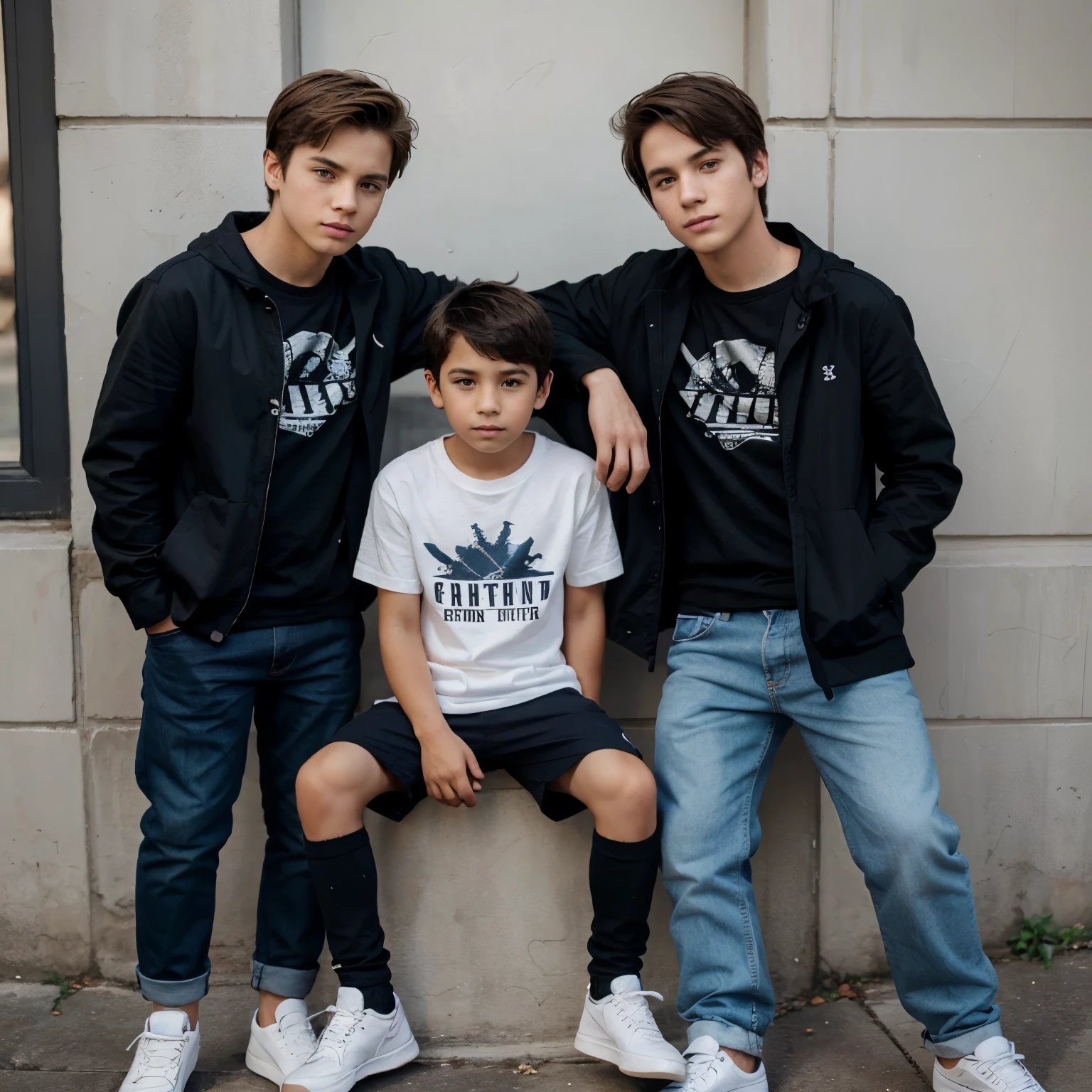 two boys with one look cool and the other on is cute