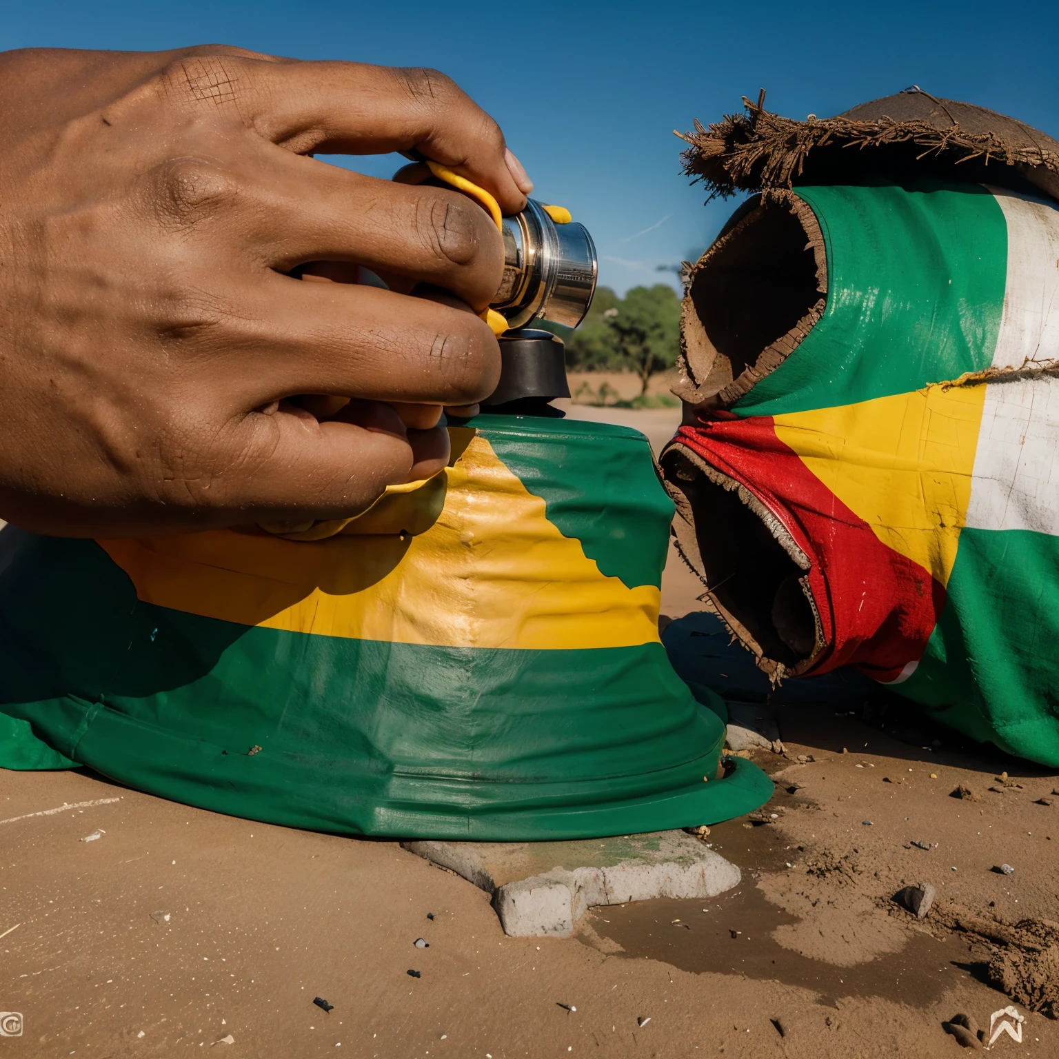 African continent opening its mouth to a megaphone demonstrating the voice of Africa and a symbol of the flag of Mozambique on the African map 