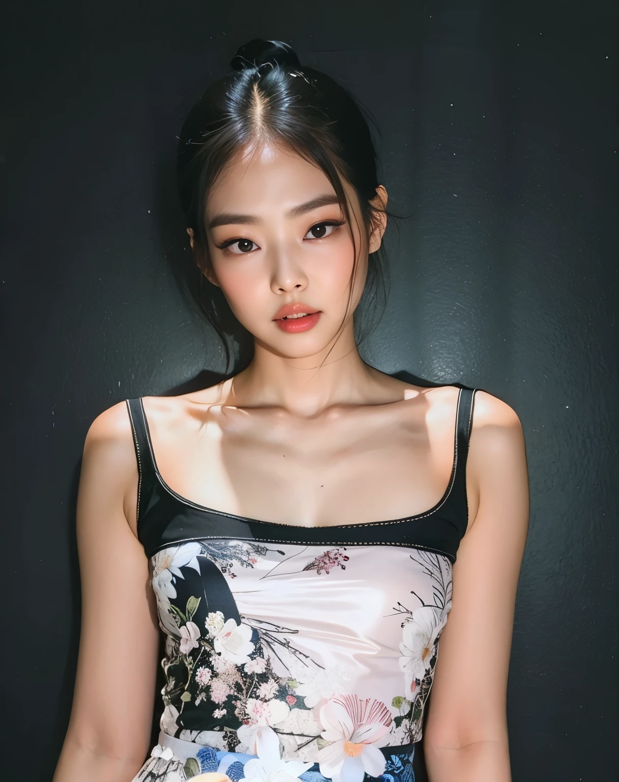 um close up de uma mulher em um vestido floral posando para uma foto, Jinyoung Shin, linda mulher sul-coreana, linda jovem coreana, jaeyeon nam, beautiful asian girl, parque roseanne de blackpink, Heonhwa Choe,  coreana, modelo de moda feminina coreana, taejune kim, linda jovem coreana, Seseon Yoon, Ulzzang