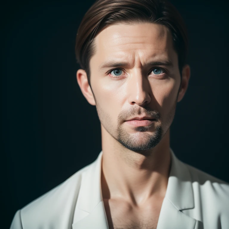 8K, HD, reflex numérique, Haute qualité, Fujifilm XT3, professional photo, realistic, a white man of 32 years old, looking us ,