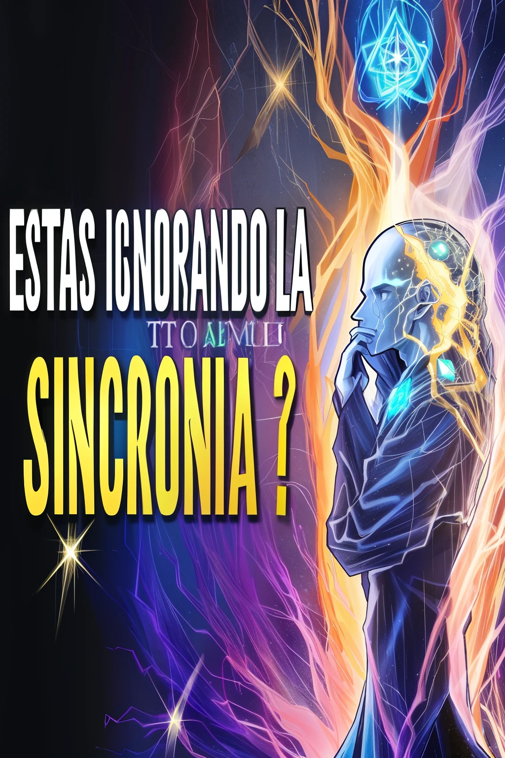 a man with a brain and a glowing head with the words estas nonrando la sincronia, crono, holosomnia, render corona, corona, coronarender, incongruous, by Nándor Katona, ironic, vecna, gnosticism, stranger things vecna, @ cronobreak on twitter. com, proporcional