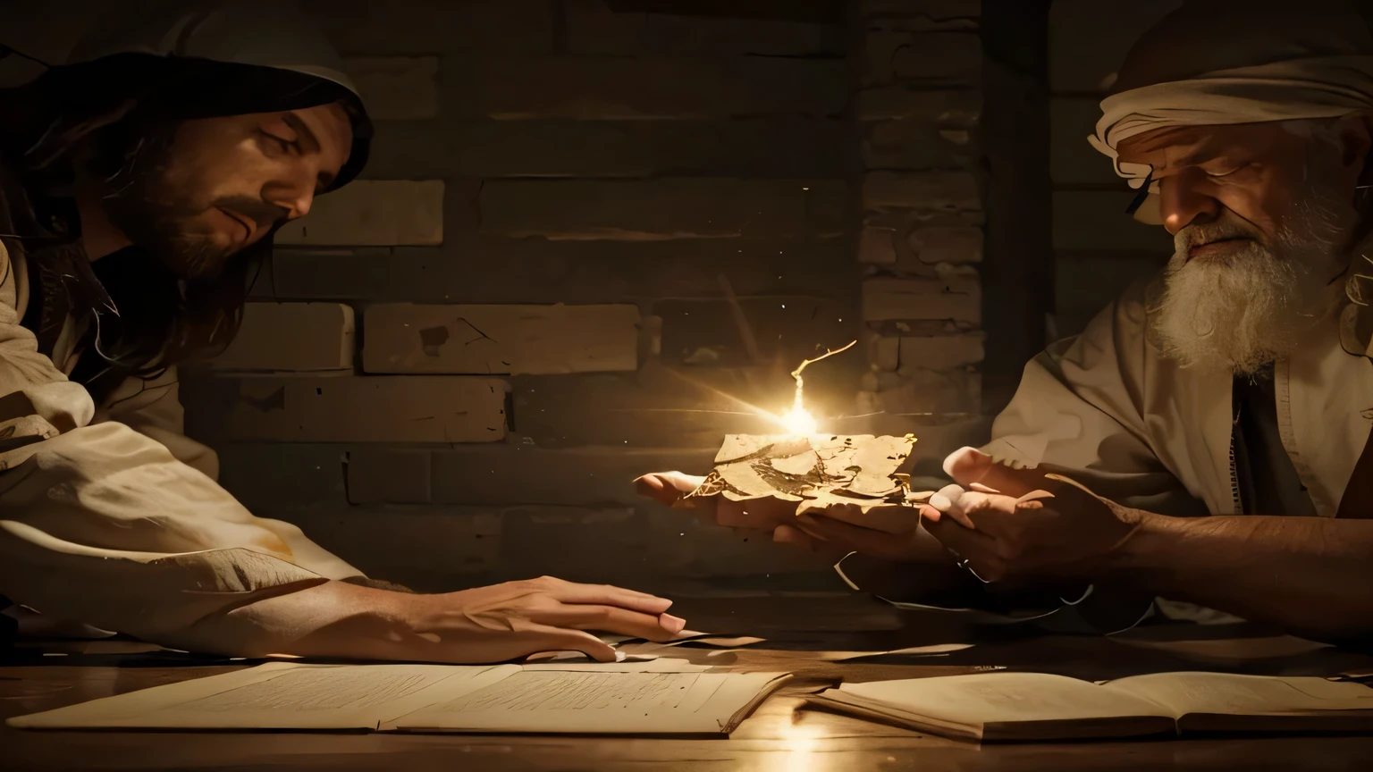 Incitar: Create an illustration of Jesus telling a parable. Highlight visual elements that represent the moral of the story to emphasize the message.
Confrontation with Religious Leaders