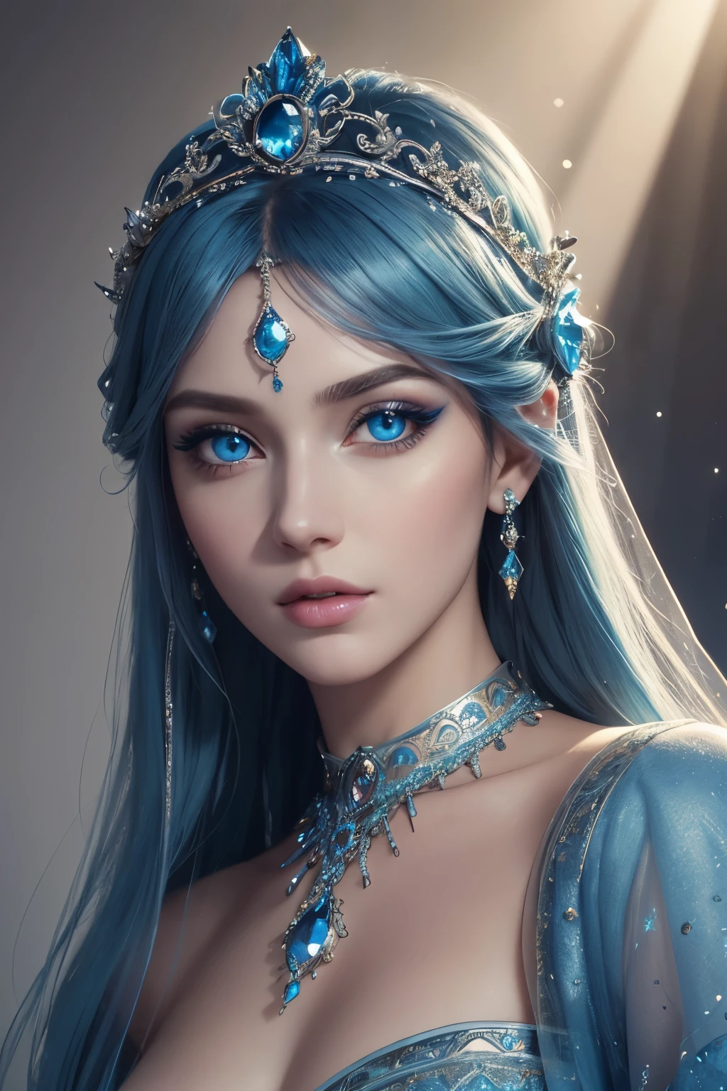 (Absurd: 0.9), (High quality: 1.3), (Ultra detailed: 1.5), (Careful with hand: 1.1),
Meet the enchanting Cancer goddess, with a Zodiac sign distinctly similar to Latin's "Diva," exuding an aura of intelligence, craftiness, and strong-willed determination. Her face, laden with maturity and tenacity, displays a slight moodiness and occasional irritability, with an oppressive yet unforgettable style.
Her ocean blue eyes (eyes detailed: 1.5), shimmering with depth and emotion, reflect her inner world