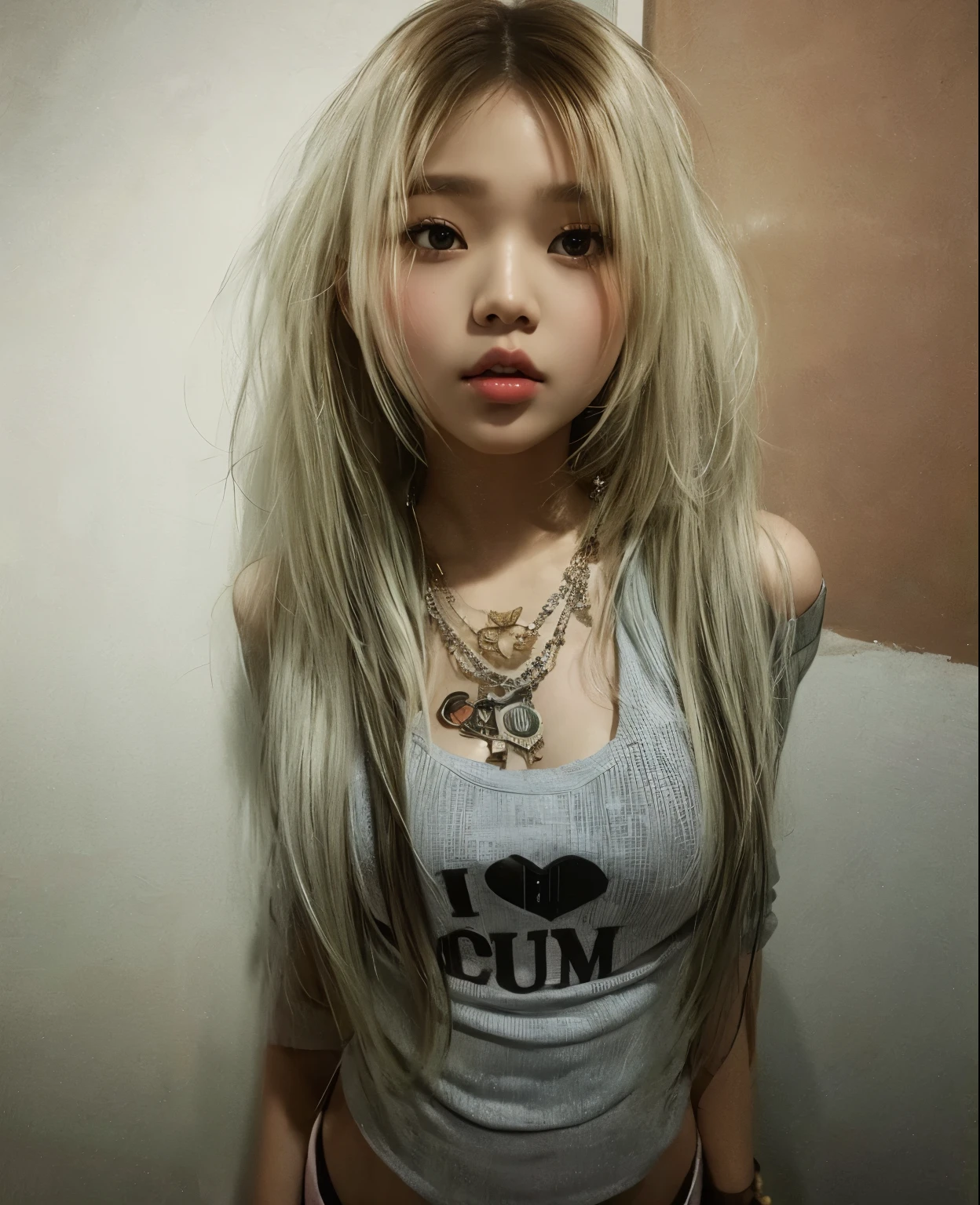 Wonyoung from IVE face, foto realista, ultra HD, 8k, big juicy lips
