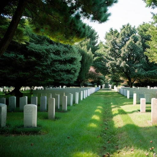 Photos of overseas cemeteries nestled quietly in the woods