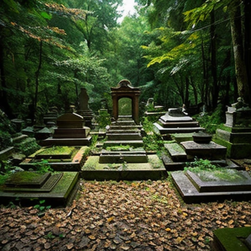 Photos of small, decaying graveyards overseas nestled quietly in the woods