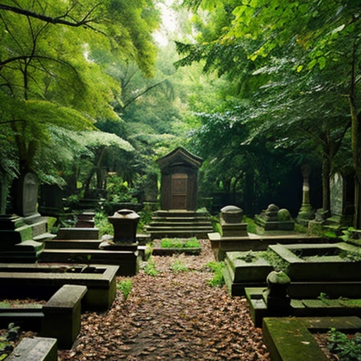 Photos of small, decaying graveyards overseas nestled quietly in the woods