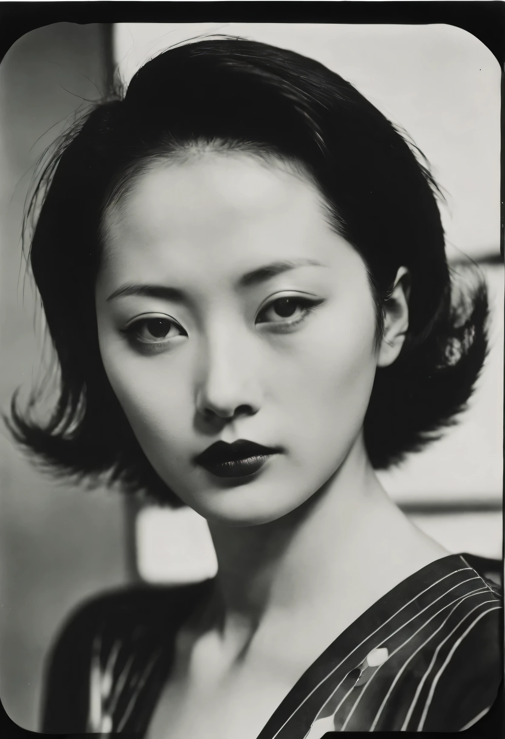 Analog photo of a beautiful cyberpunk woman, László Moholy-Nagy, daido moriyama