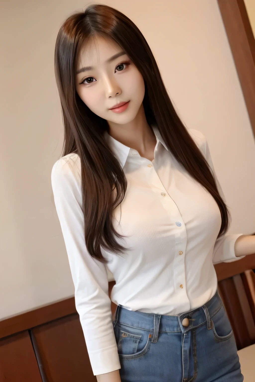 Un primer plano de una mujer con camisa blanca y pantalones negros, muchacha coreana, beautiful asian girl, beautiful south mujer coreana, asian girl, gorgeous young mujer coreana, beautiful young mujer coreana, mujer coreana, beautiful asian woman, chica sexy, diosa japonesa, young asian girl, preciosa modelo china, an asian woman, japanese model, asian woman, asian woman, Chinese girl
