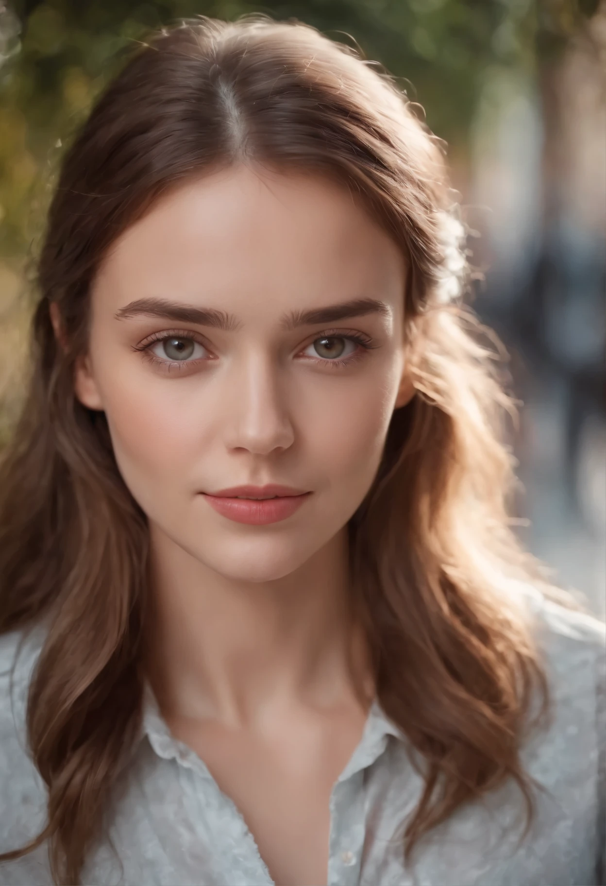 Very realistic and beautiful young European happy girl