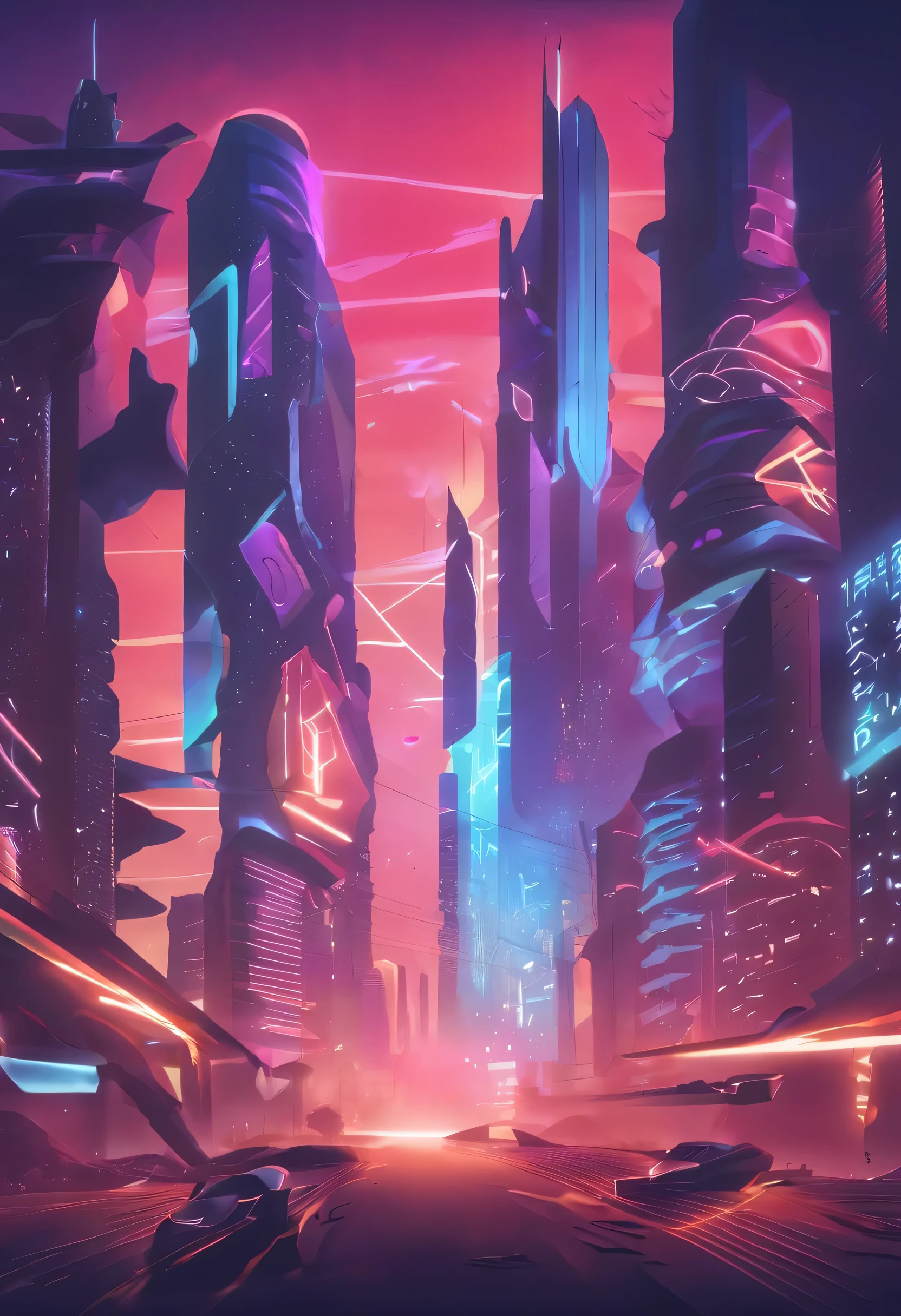 future city neon AI 