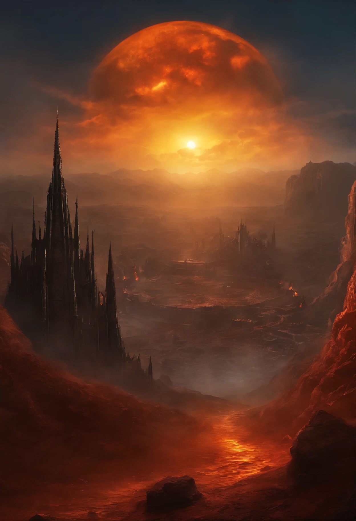 , paisagem do inferno, O fundo do inferno, A batalha final no inferno, Apocalyptic landscapes!!!!!, Mustafar, The Ruins of Hell, ! Apocalyptic landscapes!!, Soberbo D & D A Arte do Sol Escuro, Portas do Inferno, Portas do Inferno, arte conceitual de world of warcraft, Resgate do Submundo!!!!!!