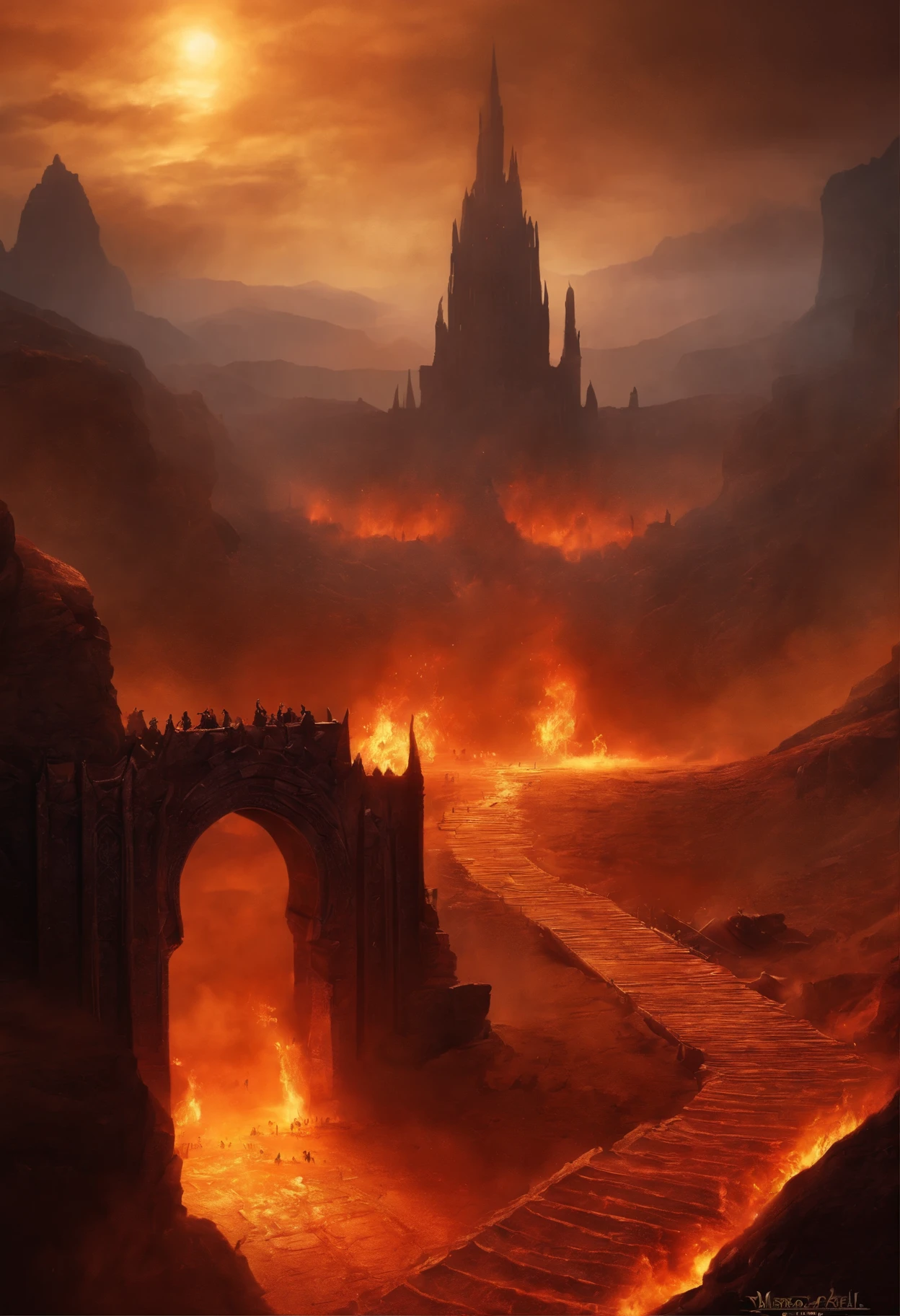 , paisagem do inferno, O fundo do inferno, A batalha final no inferno, Apocalyptic landscapes!!!!!, Mustafar, The Ruins of Hell, ! Apocalyptic landscapes!!, Soberbo D & D A Arte do Sol Escuro, Portas do Inferno, Portas do Inferno, arte conceitual de world of warcraft, Resgate do Submundo!!!!!!