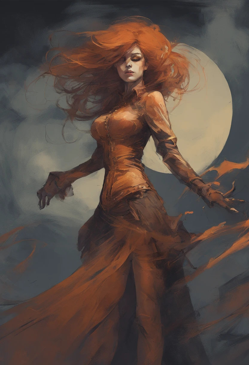 dark art, dramatic lighting, otherworld, best quality, oil painting, gloomy, ((terrifying, ominous, eerie, intense, by Francisco de Goya)), fog, epic art, ((witch burning)), crowd, medieval, (salem witch), 1girl, (ginger girl), (voluptouse), (makeup), (smirking), (sky-blue eyes), (long wavy hair), (orange-copper hair), (huge breasts), wide hips, (huge ass), thighs tights, (perfect legs), gorgeus triadic color scheme, deep shadows and brilliant highlights, atmospheric,
