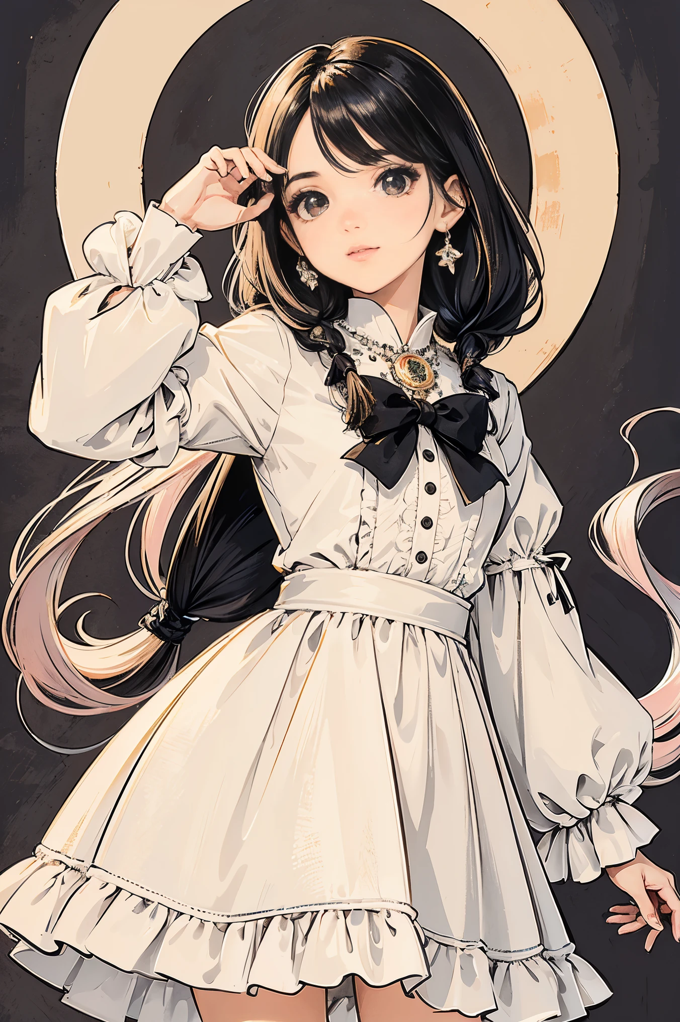 (obra maestra:1.2, Mejor calidad), (dynamic lighting) 1 dama, Solo, cabello corto, pechos grandes, (piel brillante:1.2), parte superior del cuerpo, monocle, anteojos, Moderno, cabello rosado ondulado,tirantes, flor en la oreja, estilo harajuku, horquilla para el cabello, ,ahogo