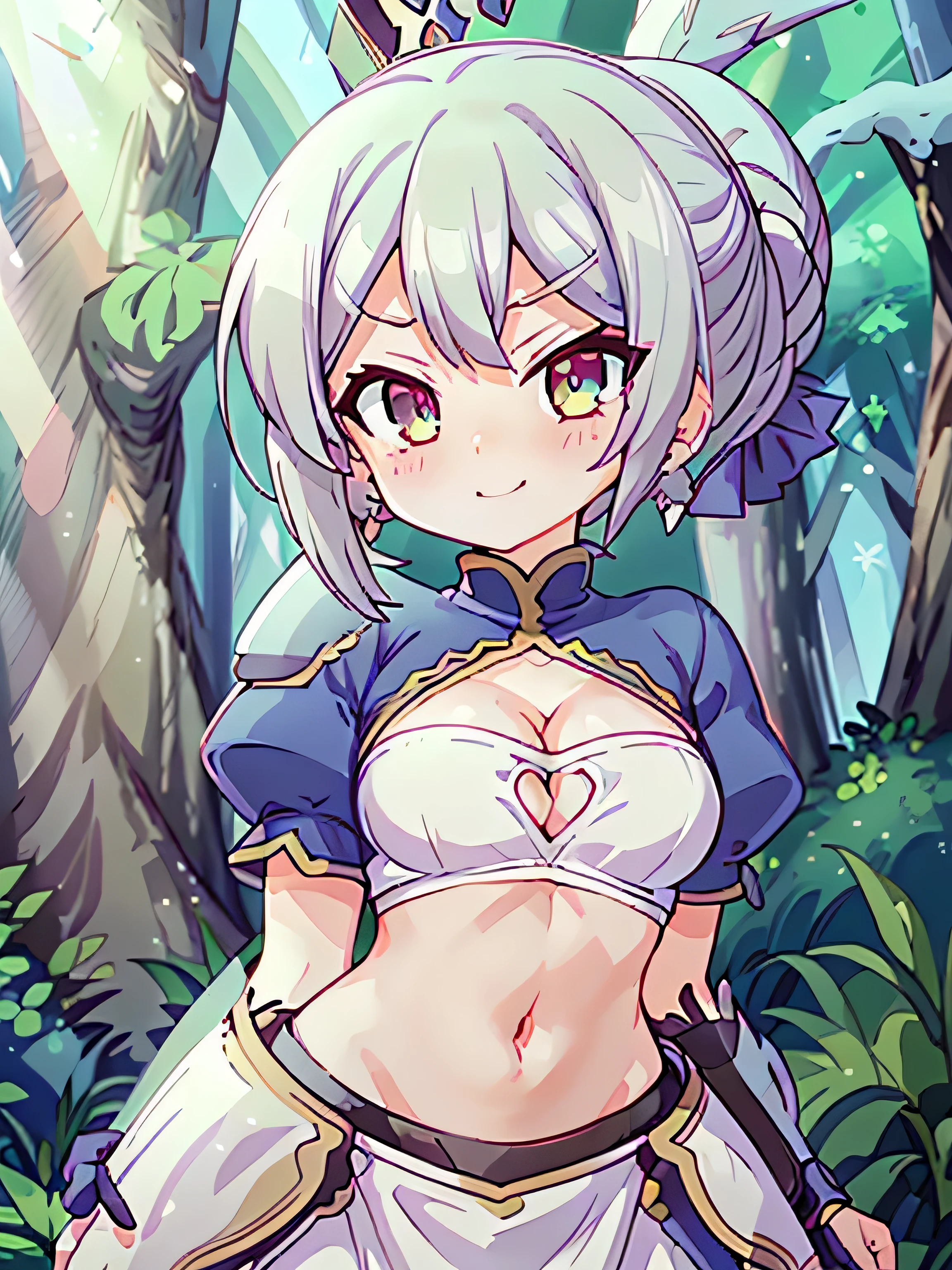 gran calidad ++ Extremely detailed high resolution, muy estetico, ojos expresivos, (((cara perfecta))), (((symmetrical face))), ((buena anatomia)), (((manos perfectas))), (((8k))), HD, Fondo de pantalla HD, (((alta calidra detallada, (((1 chica))), ((((cuerpo completo)))), (((Miyu Edelfelt))), (((Nieve blanca))), solamente, ojos azules, jaeces, pendientes, cabello largo, parodia, (((hair dyed white))), (((cicatriz))), (((cicatriz ocular))), (((adorno para el cabello))), (((fondo de bosque invernal))), cola de caballo lateral, cicatriz en la cara, parte superior del cuerpo, (((They smile))), (((cosplay))), (((armadura))), armadura guerrera, ((((top corto)))), ((((Ombligo)))), ((((tasset armadura)))), (((((vestido))))), (((tiara))), (((joyas))), (((pendientes))), (((recorte de escote))),