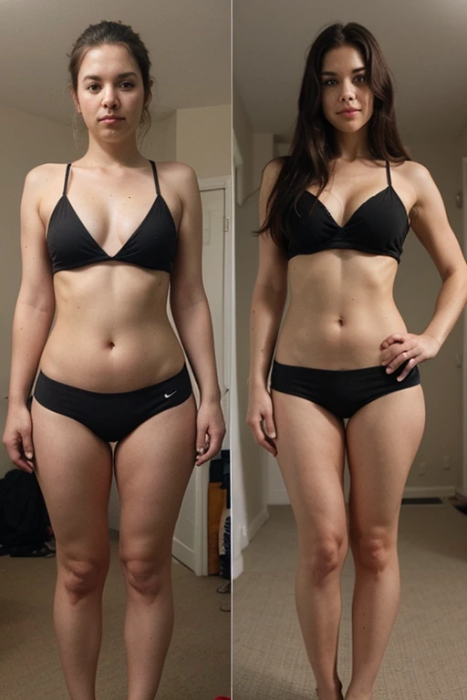 Create a weight loss before and after image a real footage 