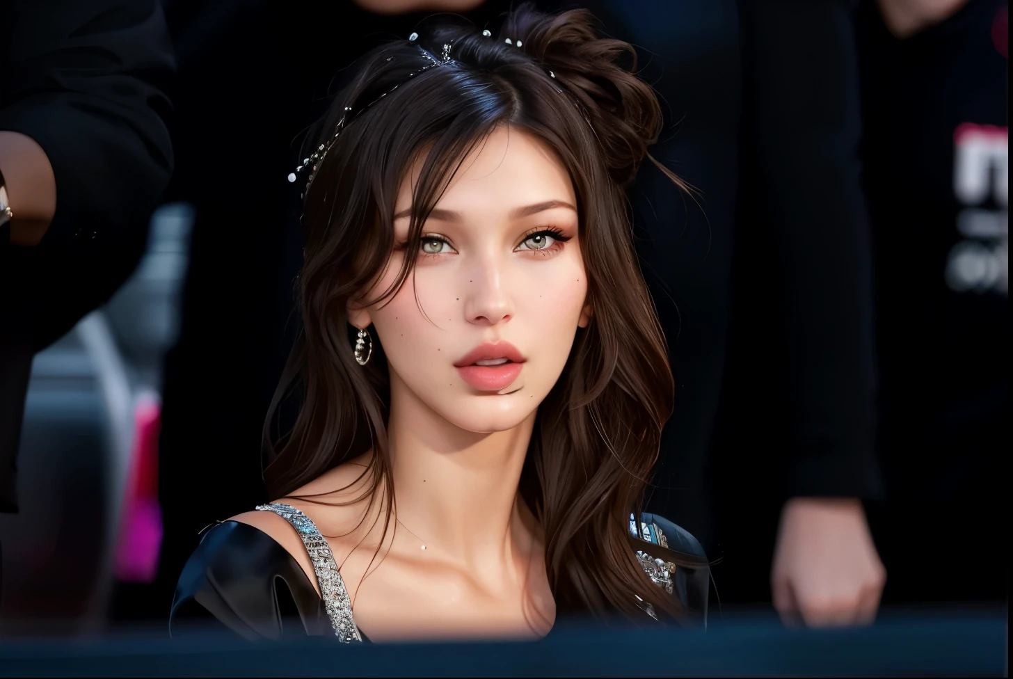 araffed woman sticking out her tongue at the camera, bella hadid, sexy lips :5 stylish, breathtaking face, with very thin lips, good definition of cheekbones, supermodel! face!, cute pout, perfect face!!, beautiful face!!!!, sexy face, perfect face!!!, she has a cute expressive face, but a stern look about her, victoria's secret modely, bella hadid, face like bella Hadid