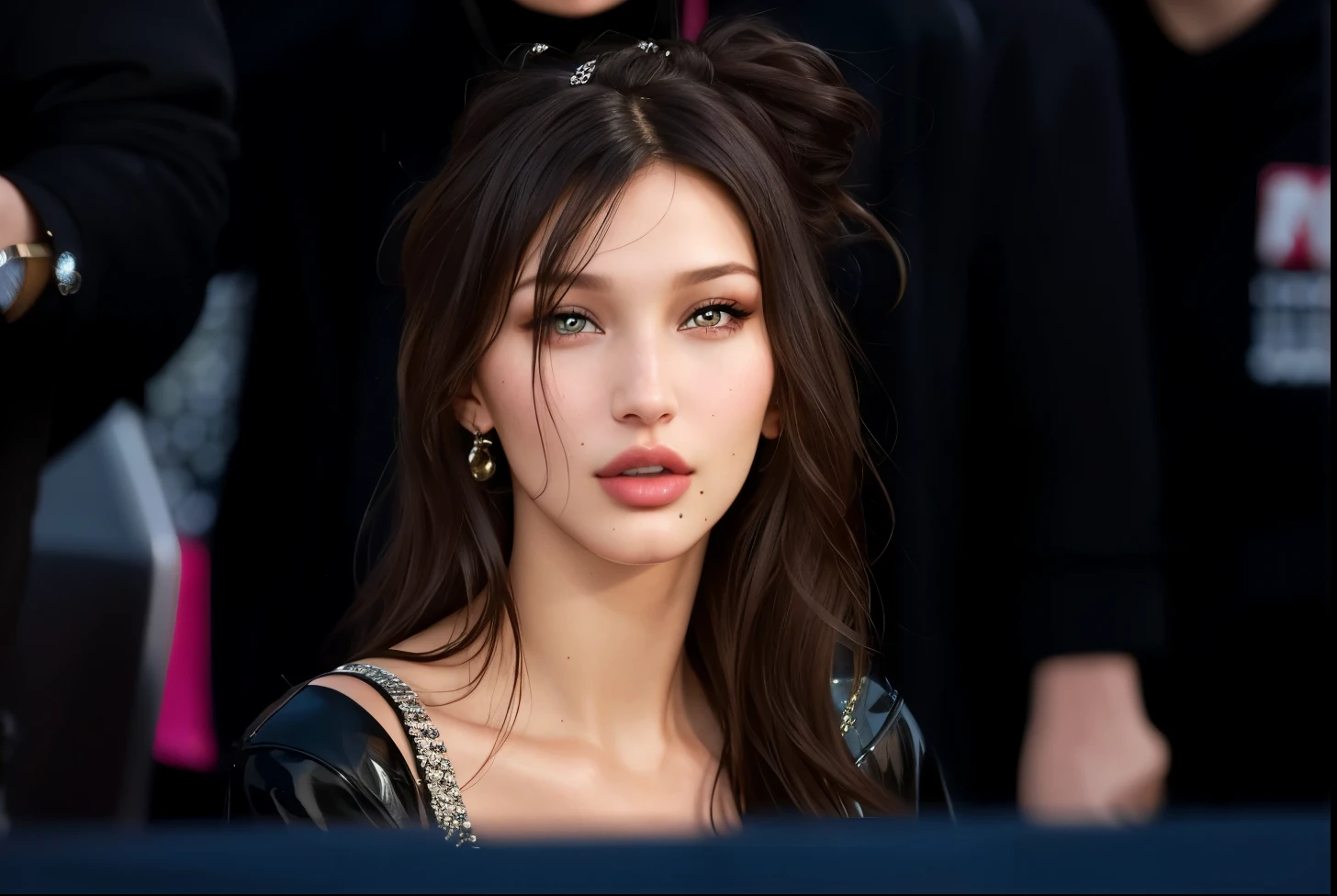 araffed woman sticking out her tongue at the camera, bella hadid, sexy lips :5 stylish, breathtaking face, with very thin lips, good definition of cheekbones, supermodel! face!, cute pout, perfect face!!, beautiful face!!!!, sexy face, perfect face!!!, she has a cute expressive face, but a stern look about her, victoria's secret modely, bella hadid, face like bella Hadid 