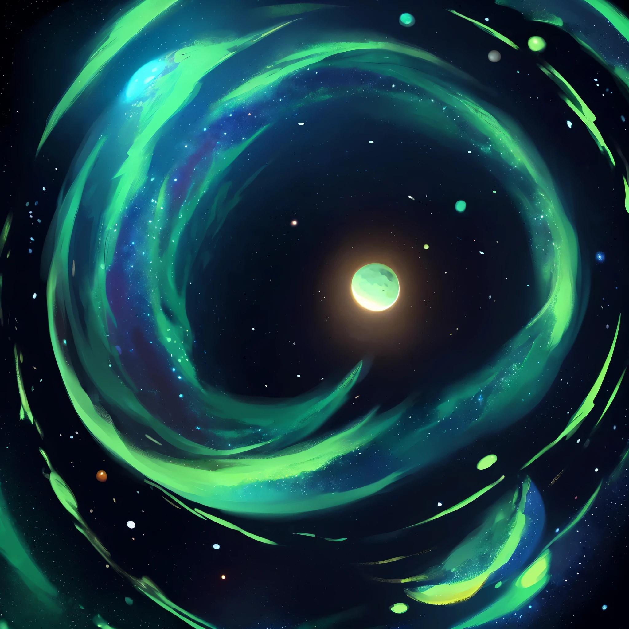 By bebebebebe, by lostgoose, by goonie-san, (((galaxy, green galaxy, moons, planets, picture of the galaxy, swirling galaxy)))