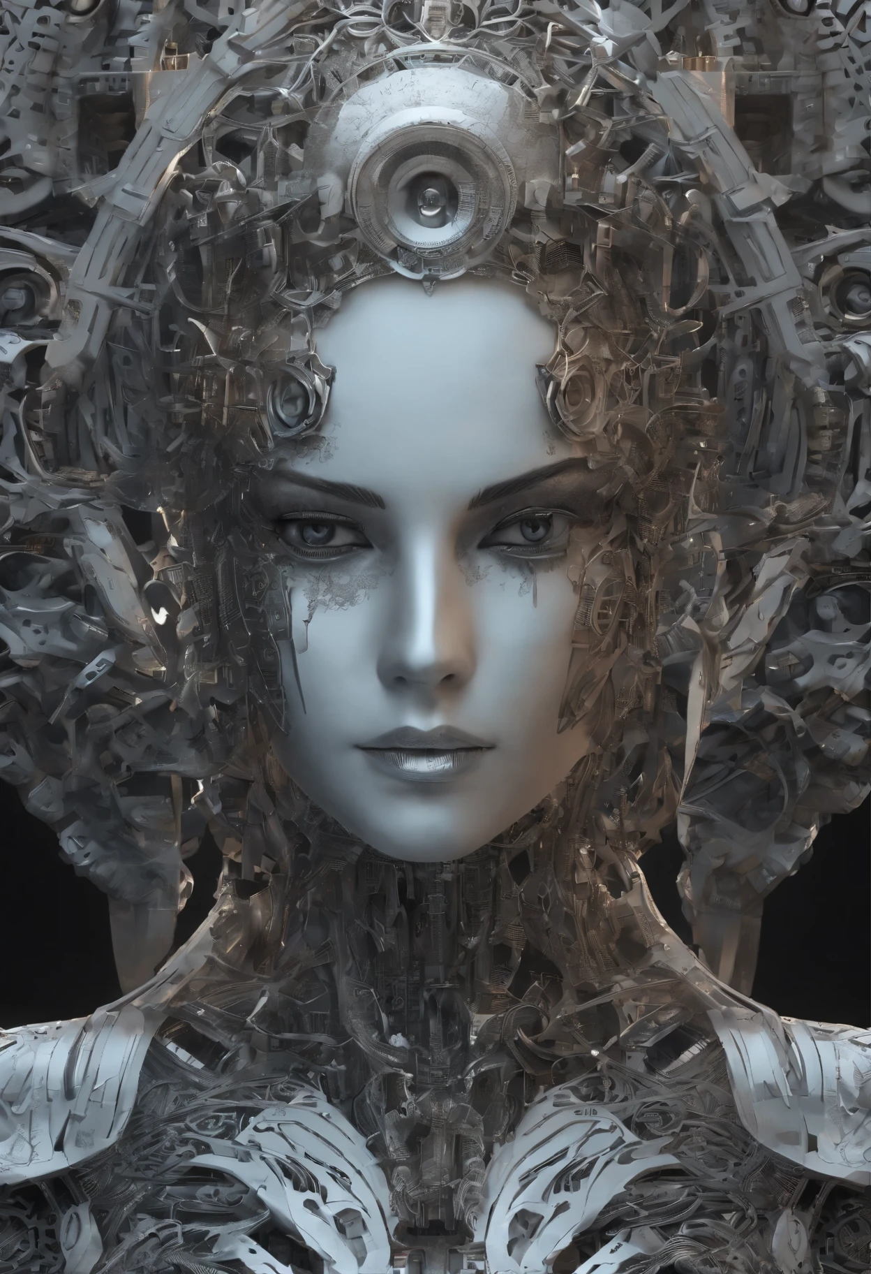 a stunning photograph female chess piece, 3D-rendering, octan render, intrinsecamente detalhado, cocar decorativo em filigrana, cinemactic, trending on ArtStation