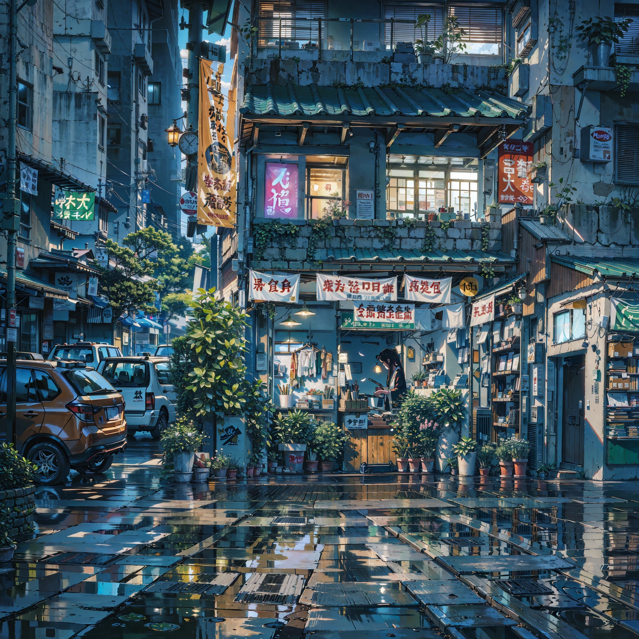 (best quality,4k,8k,highres,masterpiece:1.2),ultra-detailed,(realistic,photorealistic,photo-realistic:1.37),vivid colors,studio lighting,HDR,UHD,paintings,japanese shop sign,traditional style,night scene,colorful,neon lights,wooden structure,kanji characters,lanterns,street scene,bustling,elegant,authentic,old-fashioned,vibrant,calligraphy,illuminated,flashing lights,traditional costumes,flower arrangement,handcrafted souvenirs,sakura trees,fascinating,atmospheric,tourists,tempting aromas,inviting entrance,cultural richness