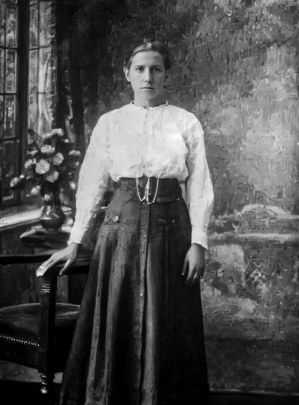 Mujer arafed con falda larga parada frente a un cuadro., Taken in the early 1910s, retrato de cuerpo entero, Retrato de cuerpo entero, foto de una mujer, retrato de cuerpo entero, Foto de 1900, Margaret Watts Hughes, 1 9 0 0 s photograph, Foto de 1900graph, 1 9 0 0's foto