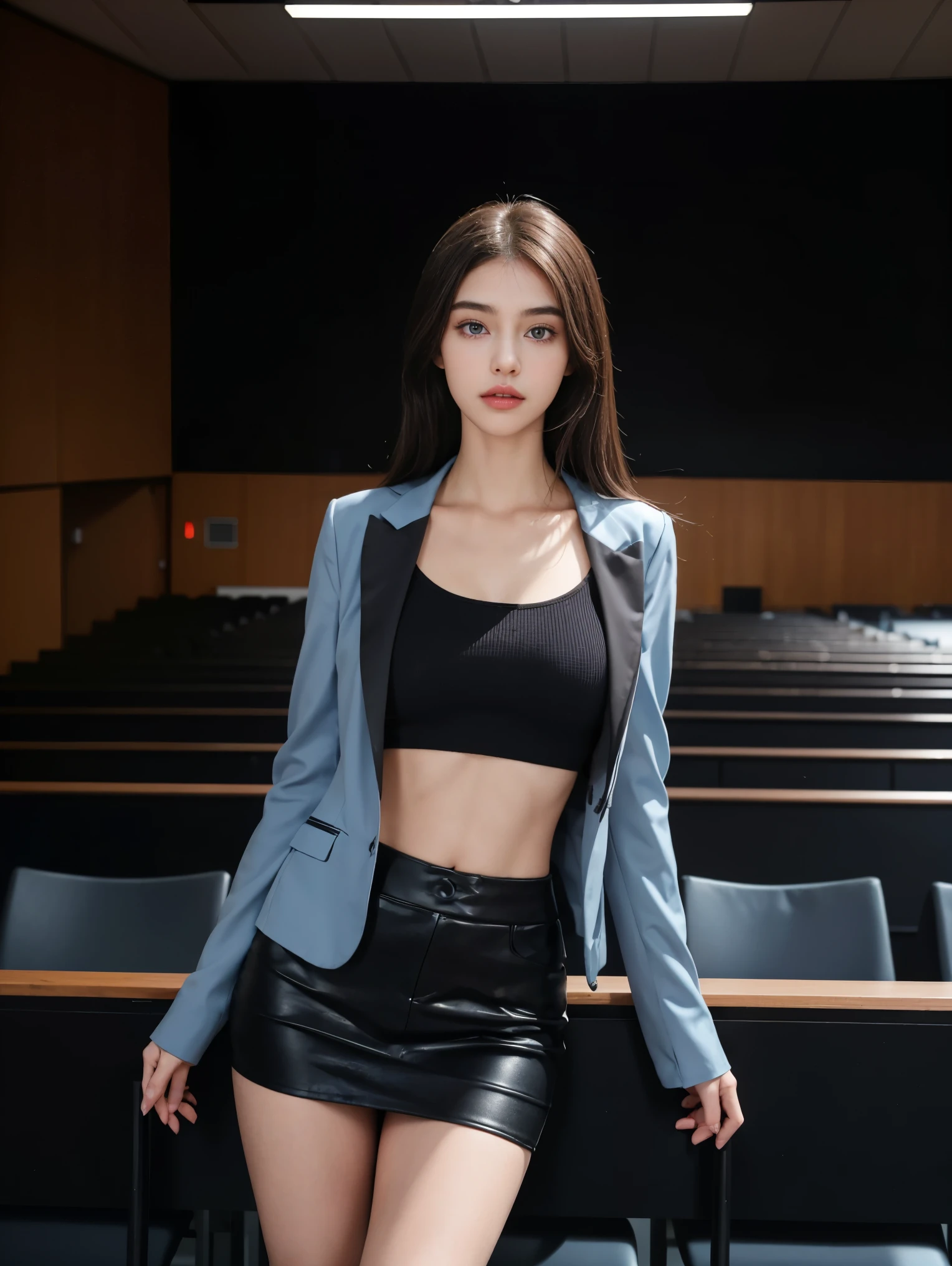 schwarzes Haar, Madison Beer, Nicola Cavanis, 8K, Top quality, Komplizierte Details, Ultra-Details, ultra high resolution, Meisterwerk, Nahaufnahme, (full entire body: 1.1), Schlank, smil, (Schminke: 0.4), (Flauschige blaue Augen: 1.21), blue Eyeull body)), 1girls, nur, 1 girl, full entire body, ((full entire body)), Nahaufnahme, , ((hoch)), (((fit body))), (((Schlankes Gesicht))), Scharfes Gesicht, Scharfes, augenloses Haar, Lange Haare)) , (detailliertes Gesicht), Scharfes Gesicht, kleine Lippen, standing, student outfit, (student outfit), ((student outfit)), (((student outfit))) detailliertes Gesicht, Detaillierte Brust, , large chest, detail, , Beautiful girl with accentuated slender abs: 1.4, Sixpack Bauchmuskeln: 1.4, Bust Botox, big, Perfect Body, Detail Bein, (((schwarzes Haar))), ((schwarzes Haar)), (schwarzes Haar), lecture hall, (lecture hall), ((lecture hall)), (((lecture hall))),