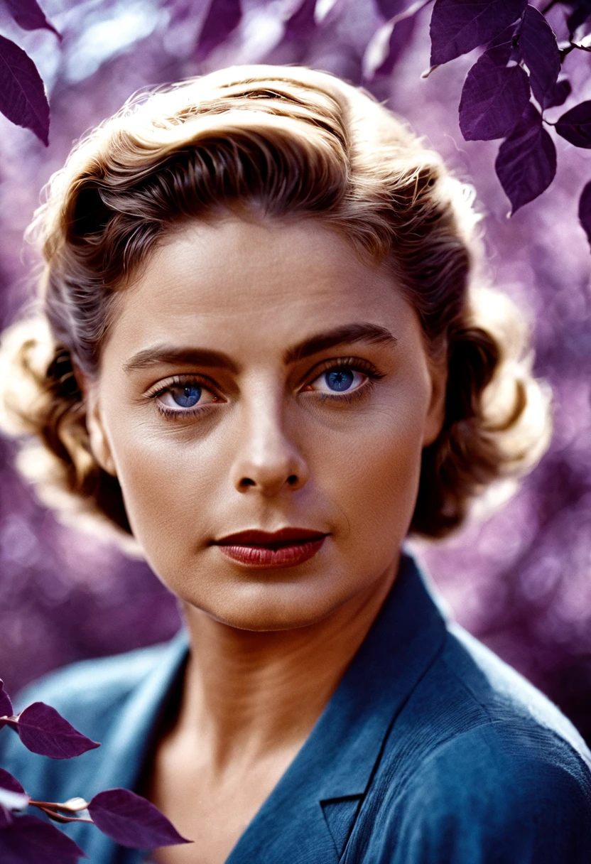 bipoc woman Ingrid Bergman, 30 years old photonegative refractograph --ar 8:10 --v 6.0... Urd, Verdandi , Skuld | Vintage fiber | horror filter, disturbing mood | clean lines...beautiful blue shade with purple undertones. Sage leaves. Warm embrace. Heavenly. Cracked Pepper (Ground Pepper)