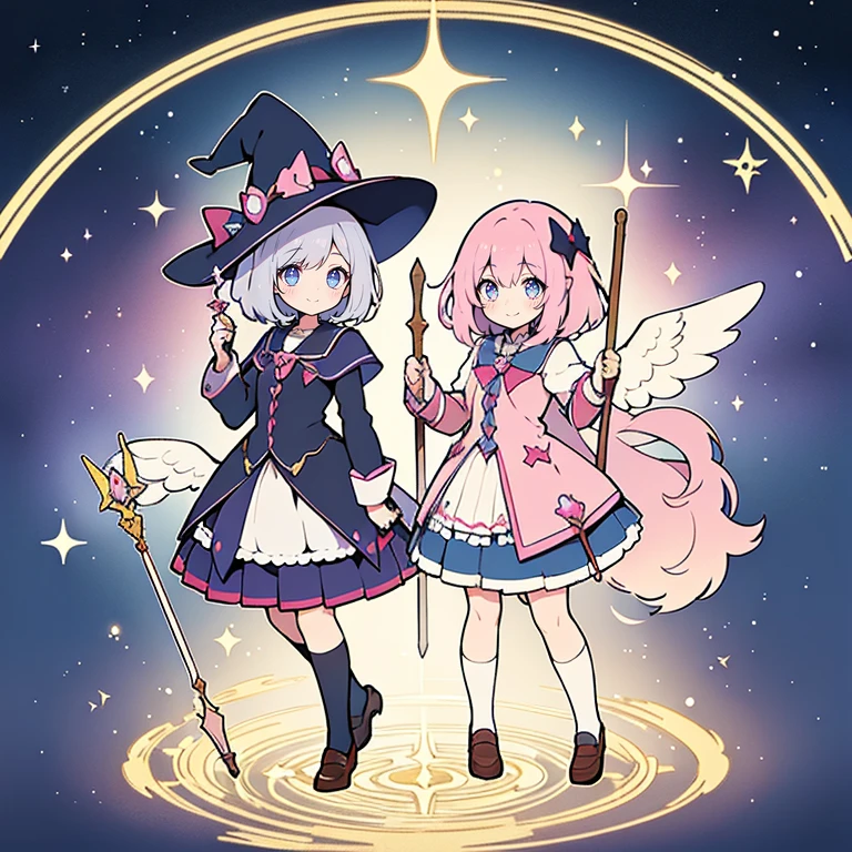 a witch, a magical girl, school uniform,illustration,pastel colors,best quality,ultra-detailed,sparkling magic,wand,potion,enchanted forest,flying broomstick,smiling faces, 

Precautions：Sort by keyword importance，Pay attention to the use of punctuation，Be sure to follow the formatting requirements，Thanks！