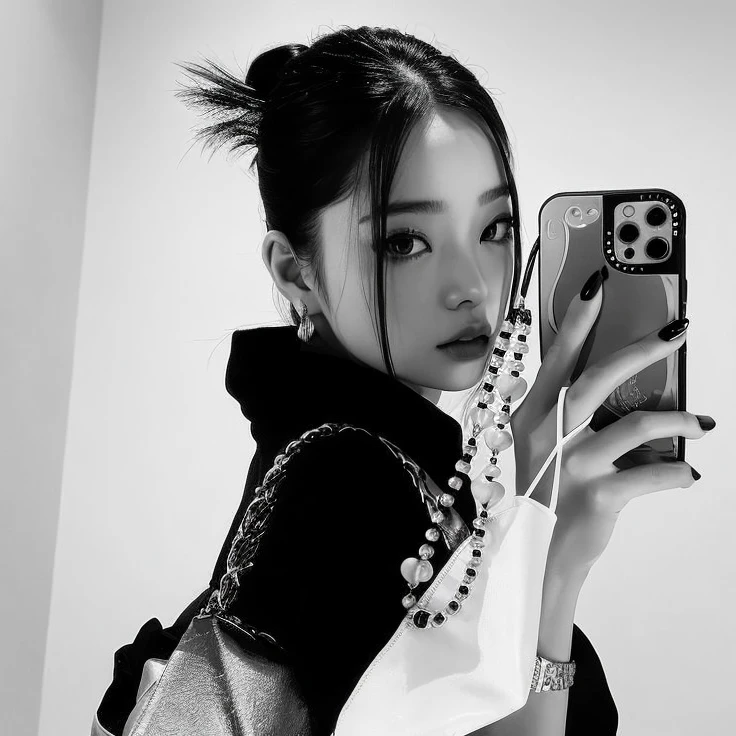 um close up de uma mulher com longos cabelos pretos usando um top preto, jennie blackpink, maquiagem coreana popular, maquiagem sul-coreana popular, young adorable korean face, Mulher sul-coreana bonita, Gongbi, linda mulher coreana jovem, korean face features, mulher coreana jovem bonita, Lee Ji - Eun, Lee Ji-eun, Heonhwa Choe, asian features