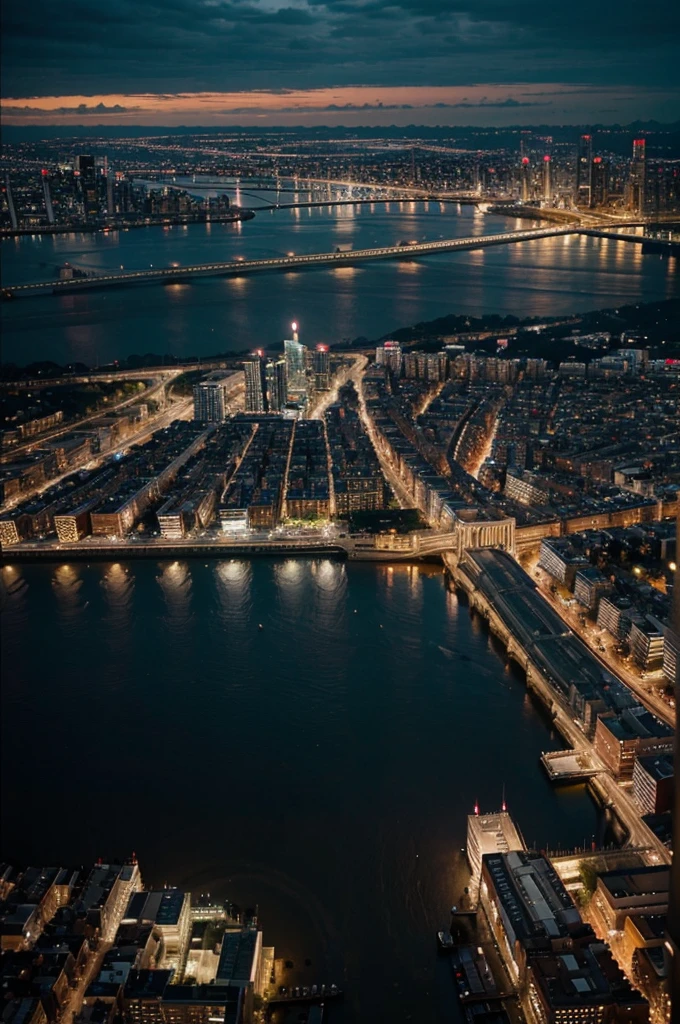 city lights, beautiful, top view