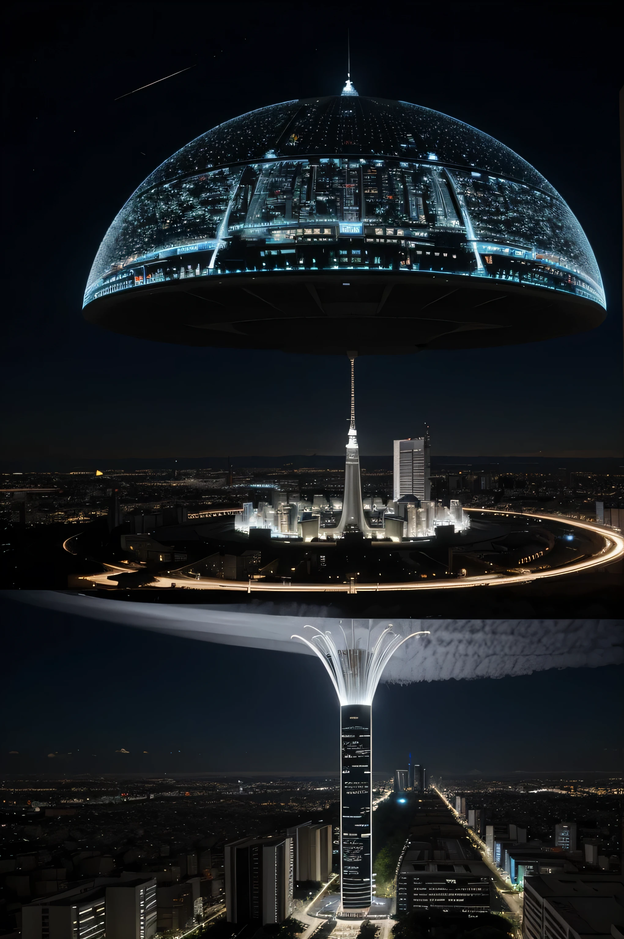 ciudad nocturna del futuro, ciudad de ciencia ficcion