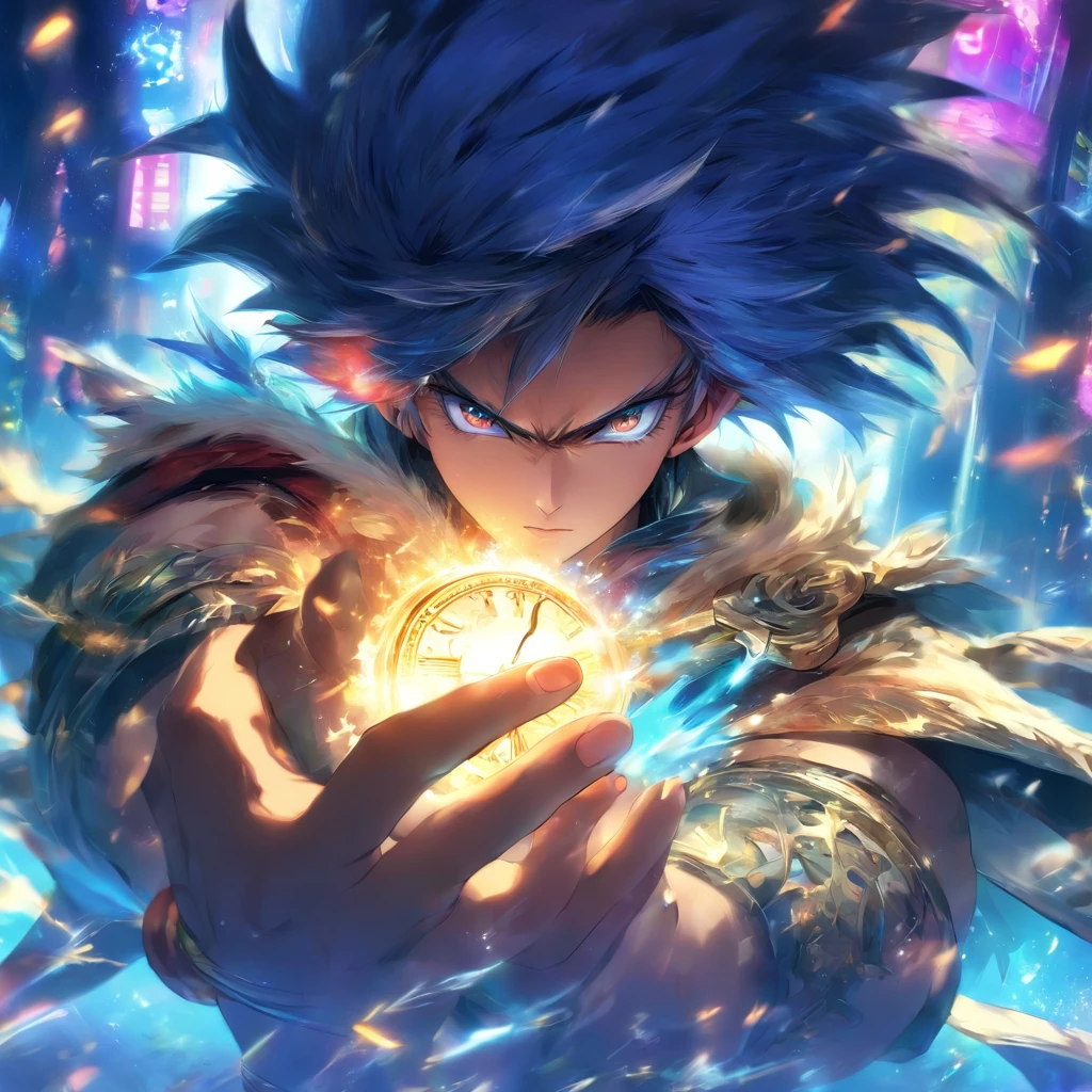 a person with a watch in his hand, por Yang J, arte detalhada de anime, Trends in ArtStation pixiv, cgsociety), estilo de raymond swanland, [trend in CGSociety]!!, astral clockwork, arte chave detalhada de anime, arte de wlop, de arknights, guweiz no pixiv artstation, arte de fantasia detalhada, deusa do tempo