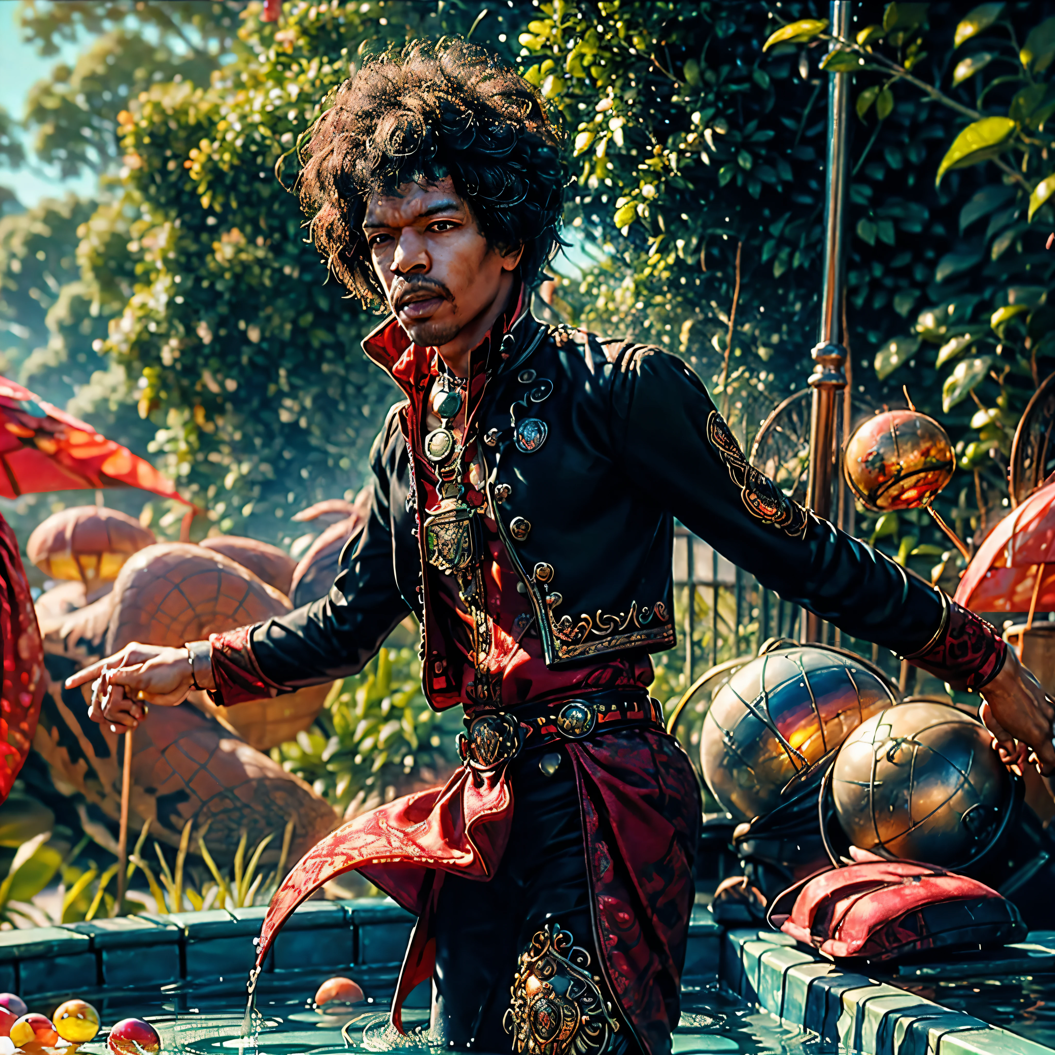 Jimi Hendrix retro celebrity famous man with a messy afro Hair Style dynamic Cinematic sunlight ultra Unrealengine5 masterpiece King play_Guitar nature deep path equirectangular beholder🎈🍦🍹❤ meticulously intricate ultra_high-details ultra_high-res ultra_high-quality HYPER Pro-photo-realistic ultra_high-def UHD XT3 DSLR HDR (Jimi Hendrix Divin Guitarist athletic God Agate😘epic cheekbone felt suave expressive effects embarrassed flirt sweat lazuli-droplet-of-water-drop-between-eyes (bright epic eyes, bright epic eyes) black brown open mouth smile teeth (tongue droplet water)🎀⚜ clavicles jacket shirt safran papillotes sleeves orange satin obi scarlet spread sagging yellow seams navel skirts wide fringes swinging spinel reveal Bitcoin_BTC_Coin_belt solid padlock indigo pubic pubic-hair silks snap_lock garters legs boots)forest🎪🎢🎡🎠 reflection optimal ultra_sharpness focus perfection accurate volumetric Lightning contrast backlight vivid global illumination cgi vfx sfx reflex Octane_rendered extreme improved romm rgb pbr 3dcg fxaa blu-ray colors-coded anti-aliasing fkaa txaa rtx ssao opengl-shaders glsl-shaders post-processing post-production cell-shading tone-mapping diamond sunflower luminescence Crystalline population CGSCOSITY "Heavy Metal" pearl sceptre invoke magic monarch monstrous viceroy fire-breathing creature sundrop fountain water drop of water slide mirror onyx summon transparent ruby occult flash Earth hearth blooms Tourmaline lantern crystal water-dancing Pool 👩👗👒marbles paddling opal fleuraison monster butterfly "Water Falls" glass strange glow red hole cathedral crux floraison ankh saturated Tattoo graduated shadow Bruce_Weber sex naked Koos_Roos nsfw varies multi etc. --v 6 --s 1000 --c 20 --q 20 --chaos 100