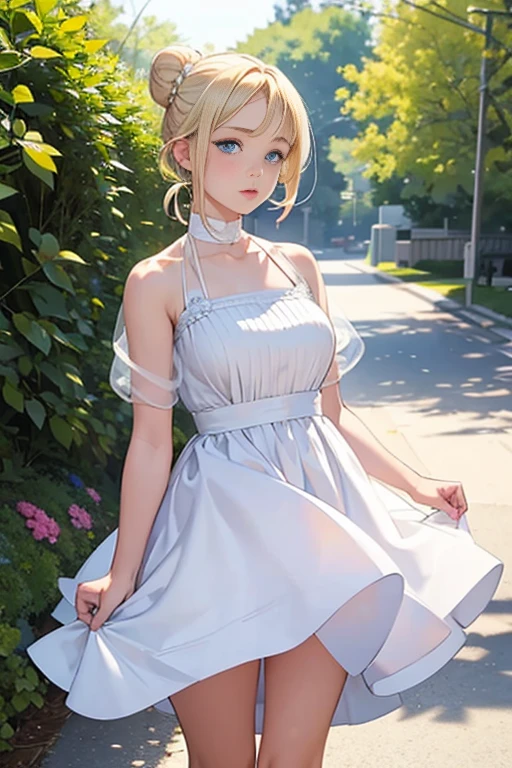 19 only,woman,blonde,blue eyes,white people,blonde,bun hair,silk dresses,Chubby,short,Noble,daughter