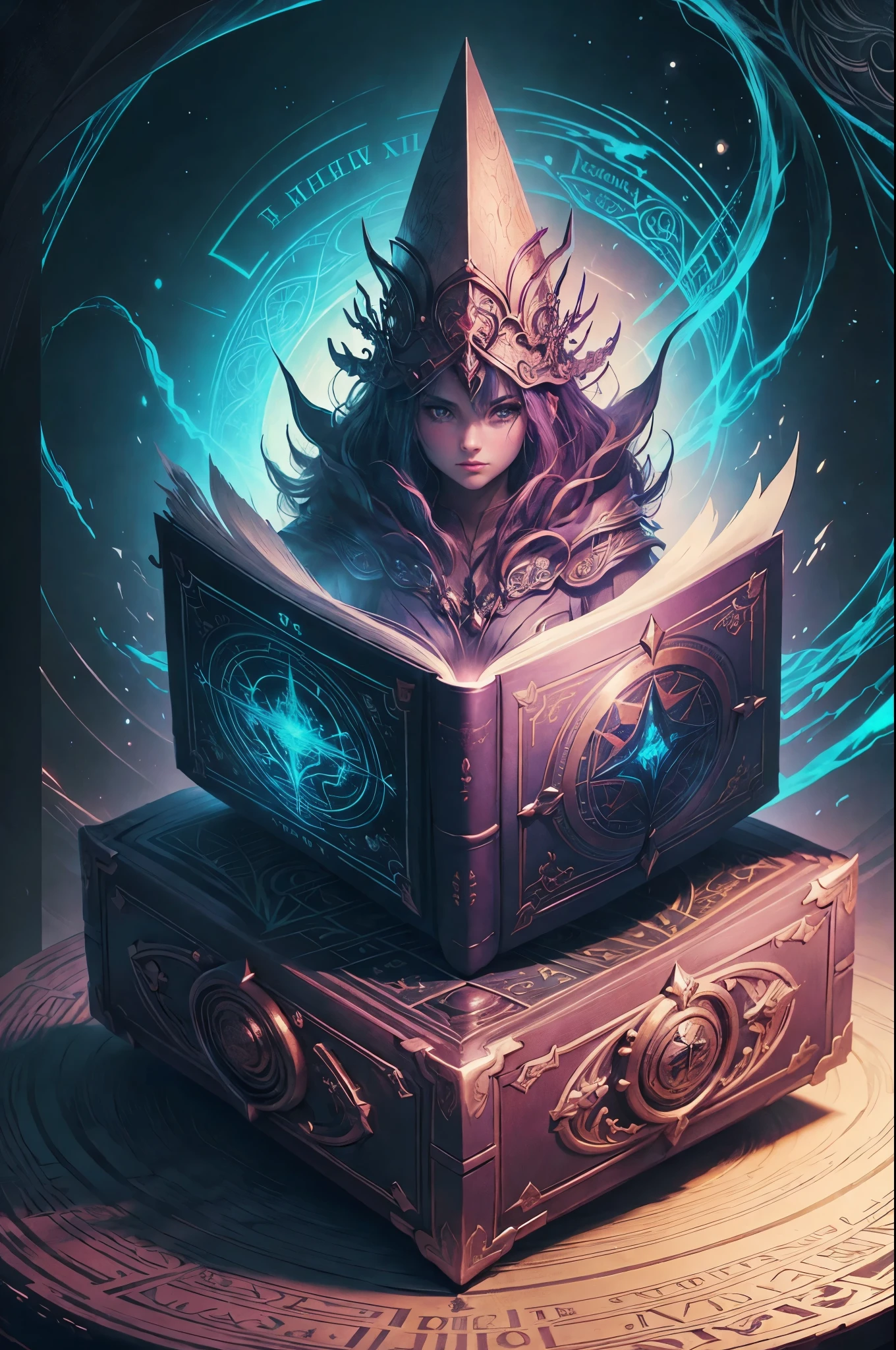 a close up of a book of magic with a design on it, magic book, fantasy book illustration, fantasy book, fantasy book cover, spell book, floating spellbook, fantasy rpg book illustration, grimoire, old artbook, lost grimoire, fantasy game spell symbol, fantasy art behance, highly detailed fantasy art, 8k hd wallpaperjpeg artifact