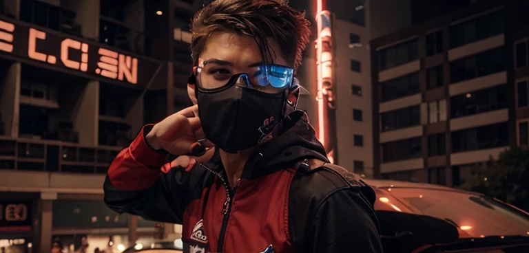 cyberpunk handsome boy ultra realistic with cat, --v 4
