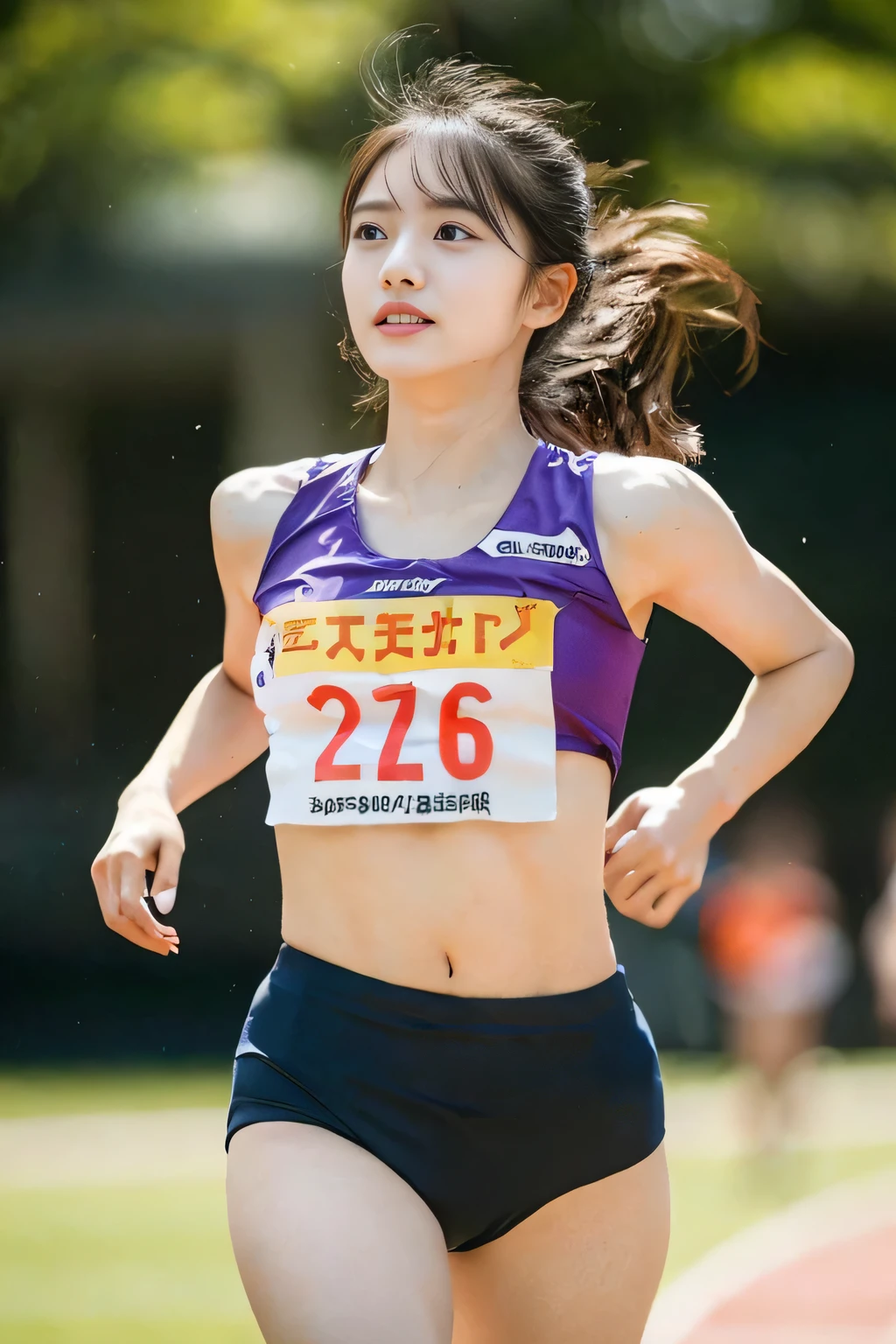 (((sports, short, length, running, jogging, marathon event, exercise, Athletics, running, running Posture, running, Feeling of sprinting, Sweat, Sweat, Sweating Lots)))), ((Volley uniform: 1.3, white, red, green, uniform: 1.3, Lower, sway, hetero)), ((white, red, green, bloomers: 1.2, low rise)), (Athletics, floating hair NovaFrog Style, floating hair, Hair and clothes blowing in the wind, high school, thin abs: 1.2, belly on, serious expression), (The shape of the geniclearly visible)), red面, NSFW, 8K, RAW photo: 1.2, (highest quality: 1.4, masterpiece: 1.4), Super detailed, best illustrations, ultra high resolution, portrait, film grain, 1 girl, throw, written boundary depth, realistic: 1.4, thin hair, realistic hair, realistic lighting, realistic shadow, realistic服, realistic skin, natural skin texture, portrait: 0.6, particles of light, Lens flare, glowing particles: 0.6, Bokeh: 1.2, clean: 1.8, professional lighting, photon mapping, radio city, Physically based rendering, incredibly absurd, Glossy skin, whiteい肌: 1.2, face to face with the children_v1: 色white: 1.1, round face: 1.5, open your mouth, puffy eyes, purples, double eyelid, single line: 1, floating hair, compensate, japanese girl, nice thighs, Shining thighs, shining legs