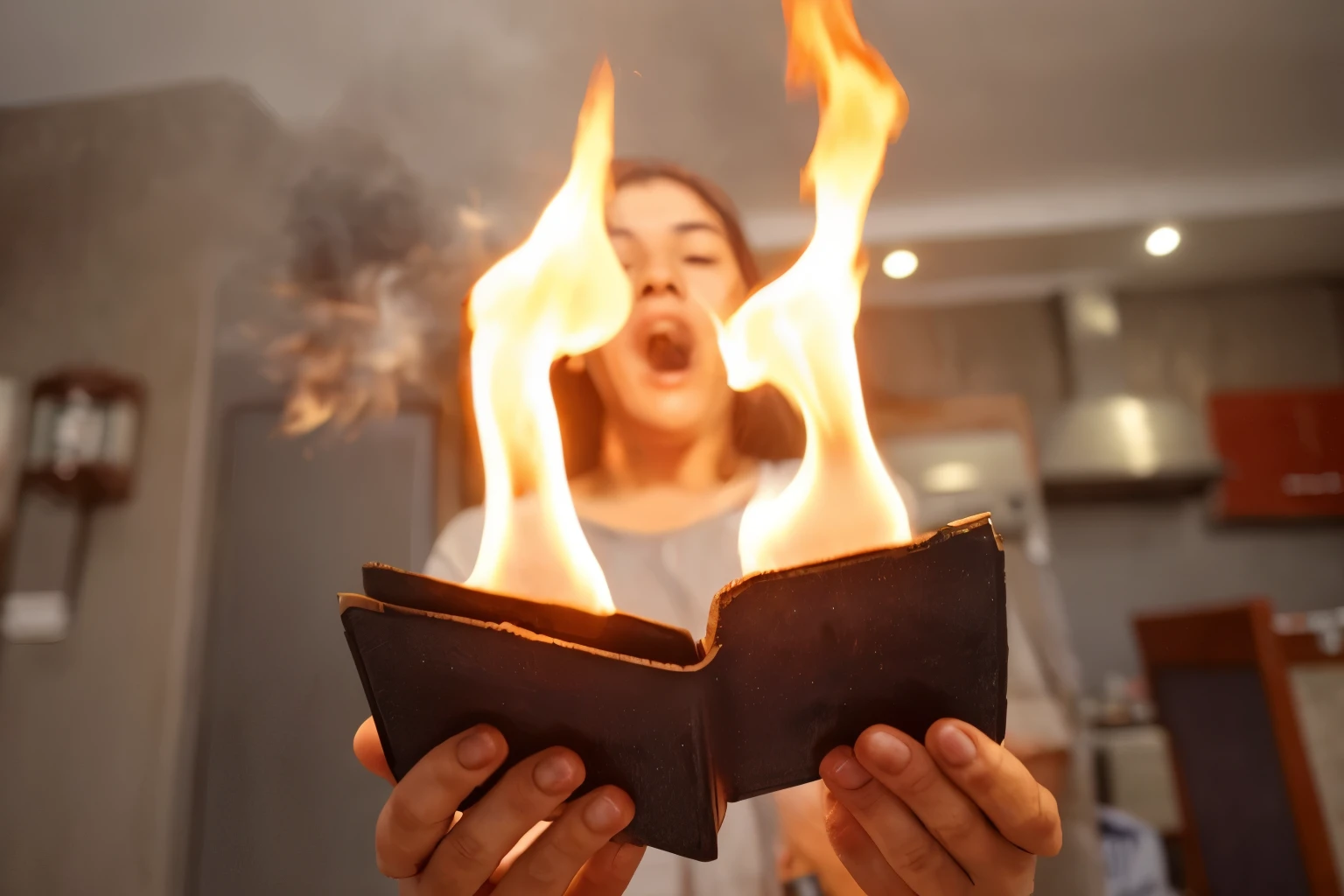 Carteira pegando fogo
