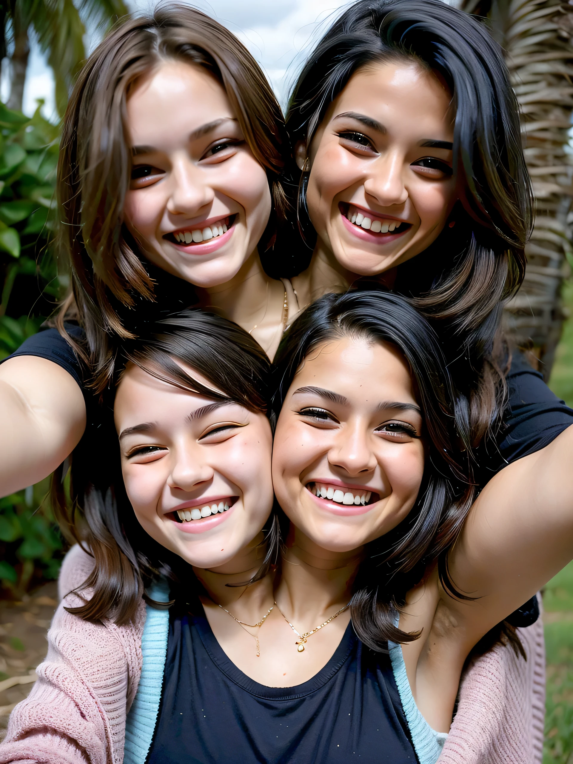 2heads, two headed teenage girl, age 18, cute, having fun,