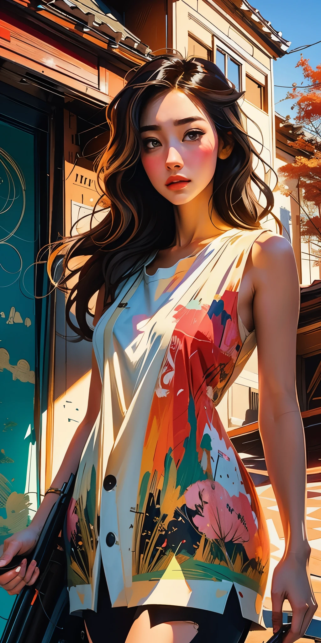 pace girl| standing alone on hill| centered| detailed gorgeous face| anime style| key visual| intricate detail| highly detailed| breathtaking| vibrant| panoramic| cinematic| Carne Griffiths| Conrad Roset| ghibli